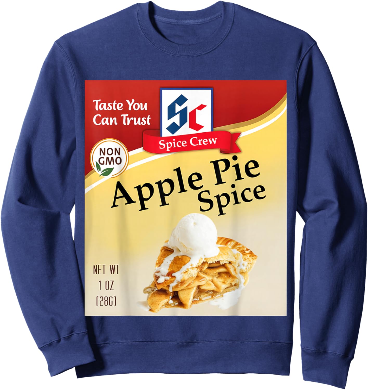 Apple Pie Spice Condiment Costume Holiday Spice Costumes Sweatshirt - Sweatshirt | Navy