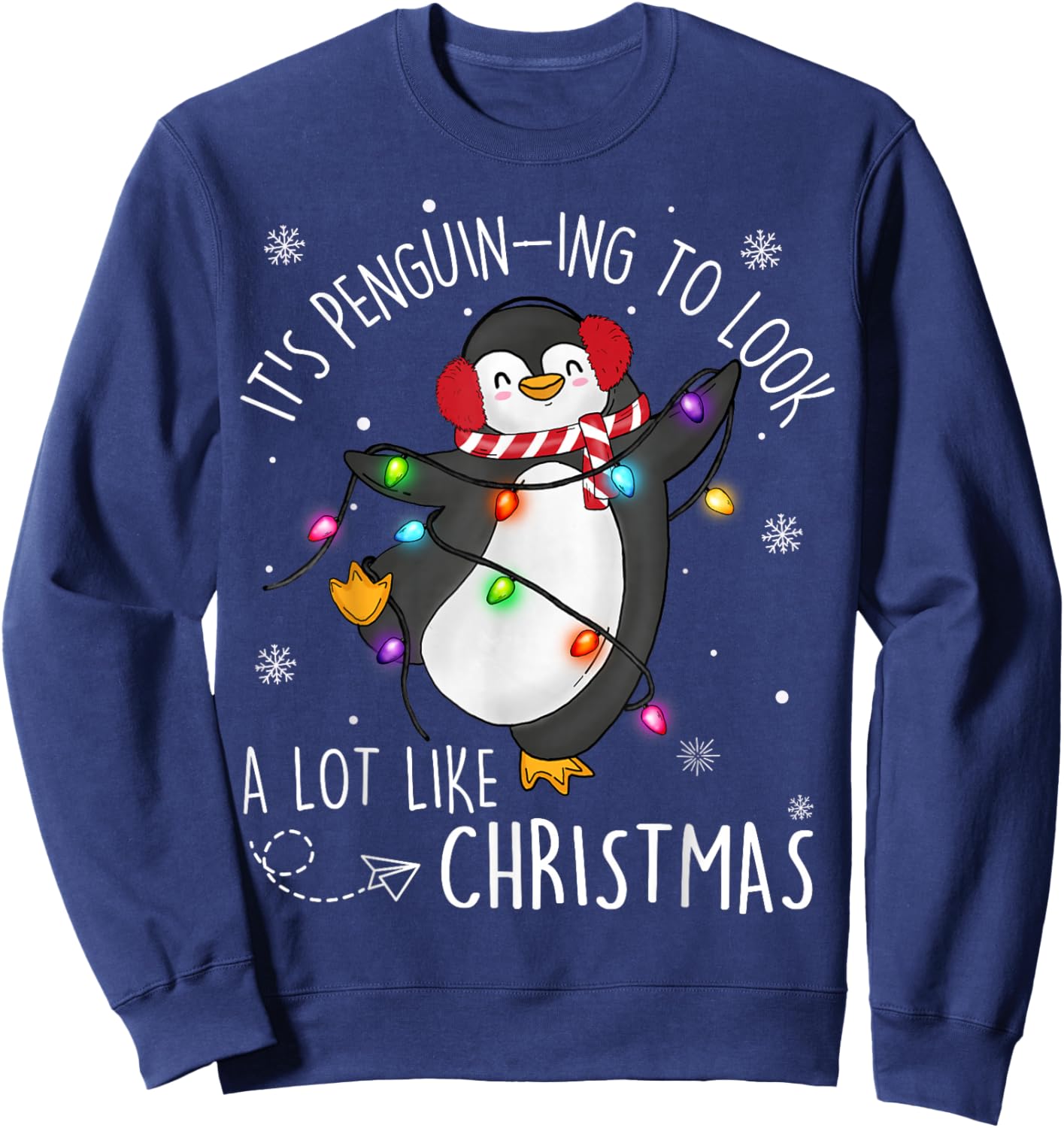 It’s Penguin-ing To Look A Lot Like Christmas Penguin Kids Sweatshirt - Sweatshirt | Navy