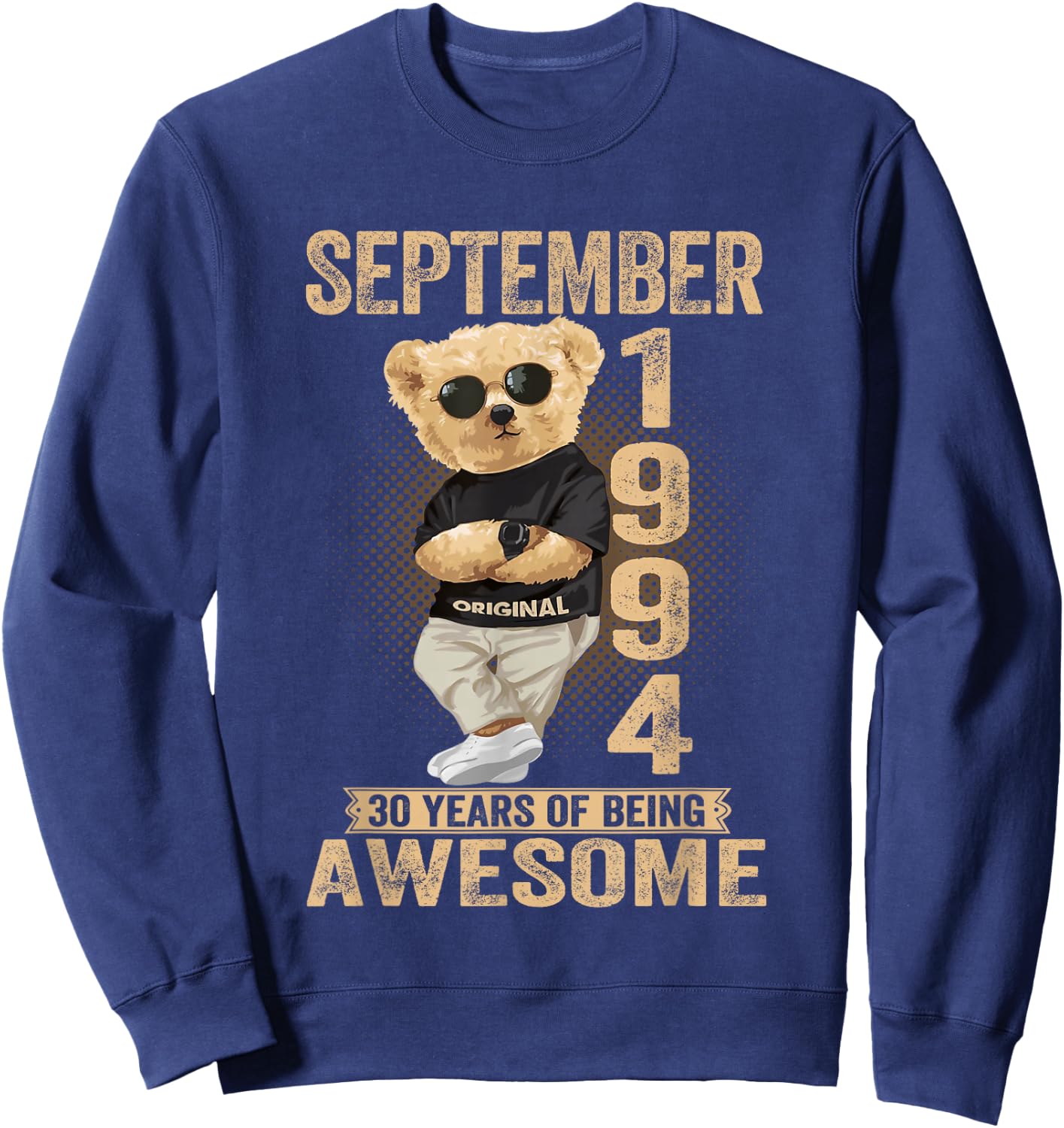 September 31th Birthday Men Women 1994 Awesome Teddy Bear Sweatshirt - Sweatshirt | Navy