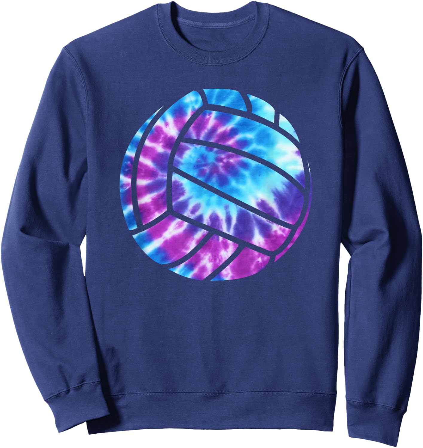 Volleyball Tie Dye Blue Purple Teenage Girls Practice Sweatshirt - Sweatshirt | Navy