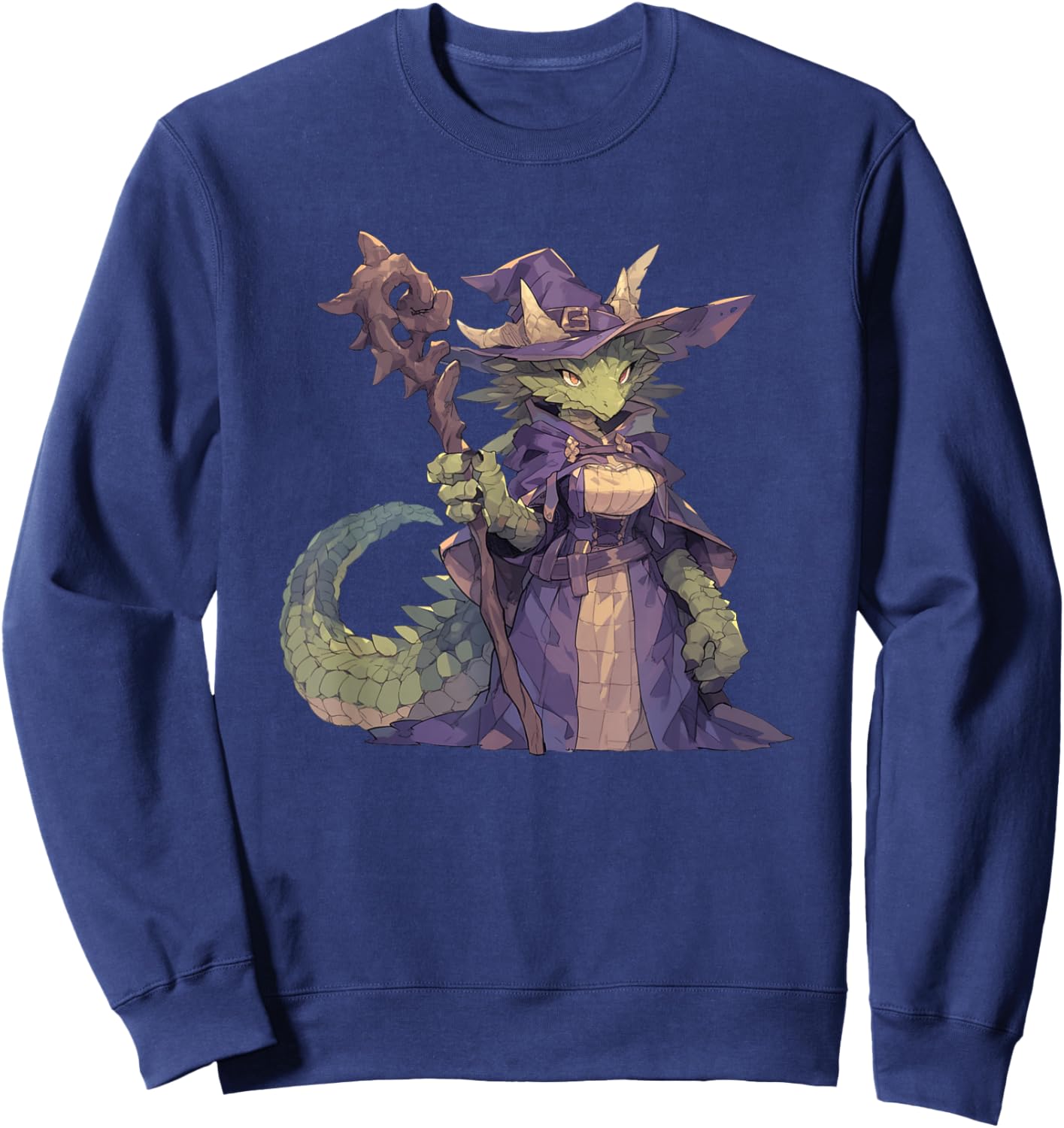 Dragon Dressed As Witch - Dragon Halloween Sweatshirt - Sweatshirt | Navy