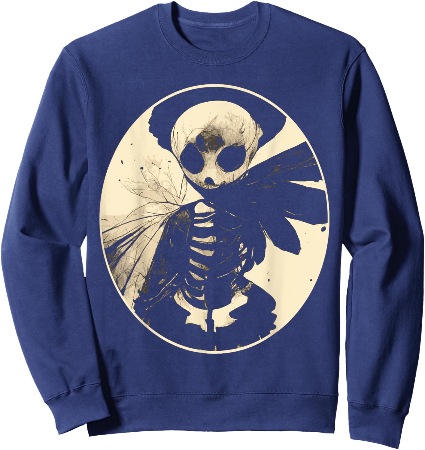 Dark Art Fairycore Butterfly Skeleton Sweatshirt - Sweatshirt | Navy