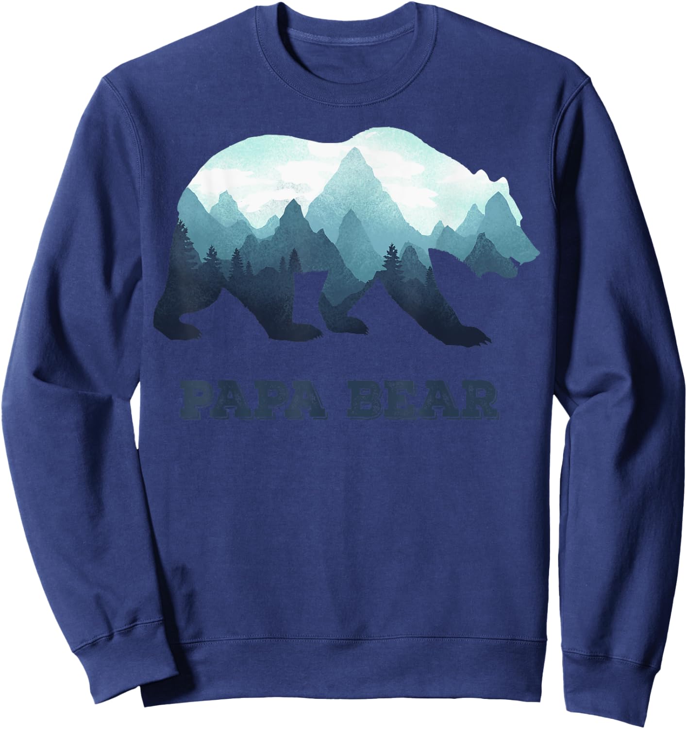Papa Bear Wildlife Father's Day Gift Dad, Daddy or Dada Sweatshirt - Sweatshirt | Navy