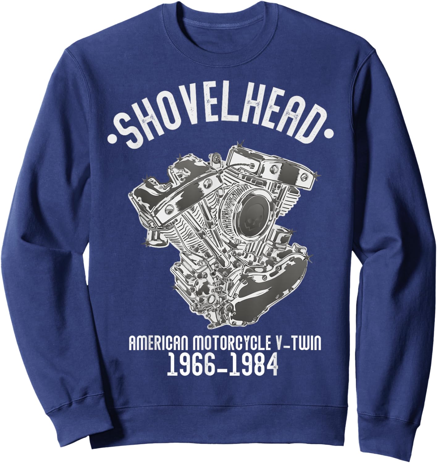 Novelty Shovelhead Motorcycle Enthusiasts Husband Grandpa Sweatshirt - Sweatshirt | Navy