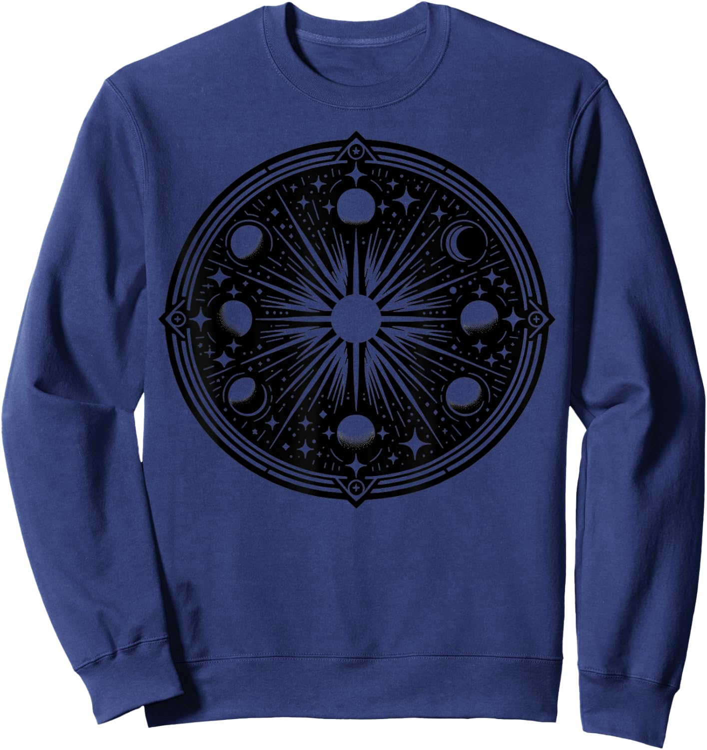 Celestial Moon Phases Design Cosmic Lunar Vibes Sweatshirt - Sweatshirt | Navy