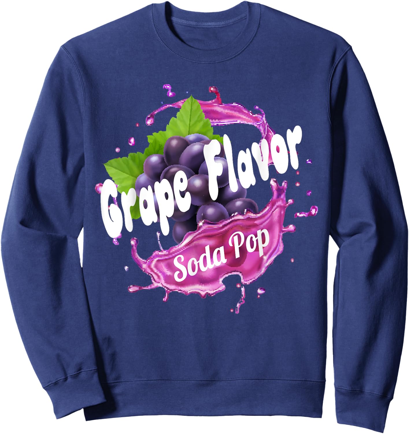 Grape Flavor Soda Pop Costume for Adults and Kids Sweatshirt - Sweatshirt | Navy