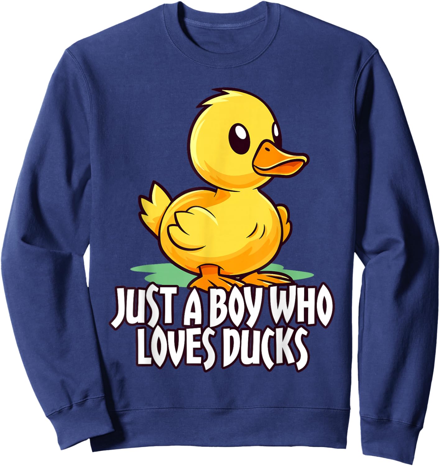 Cute Cartoon for Duck Lover Just a Boy Who Loves Ducks Gifts Sweatshirt - Sweatshirt | Navy