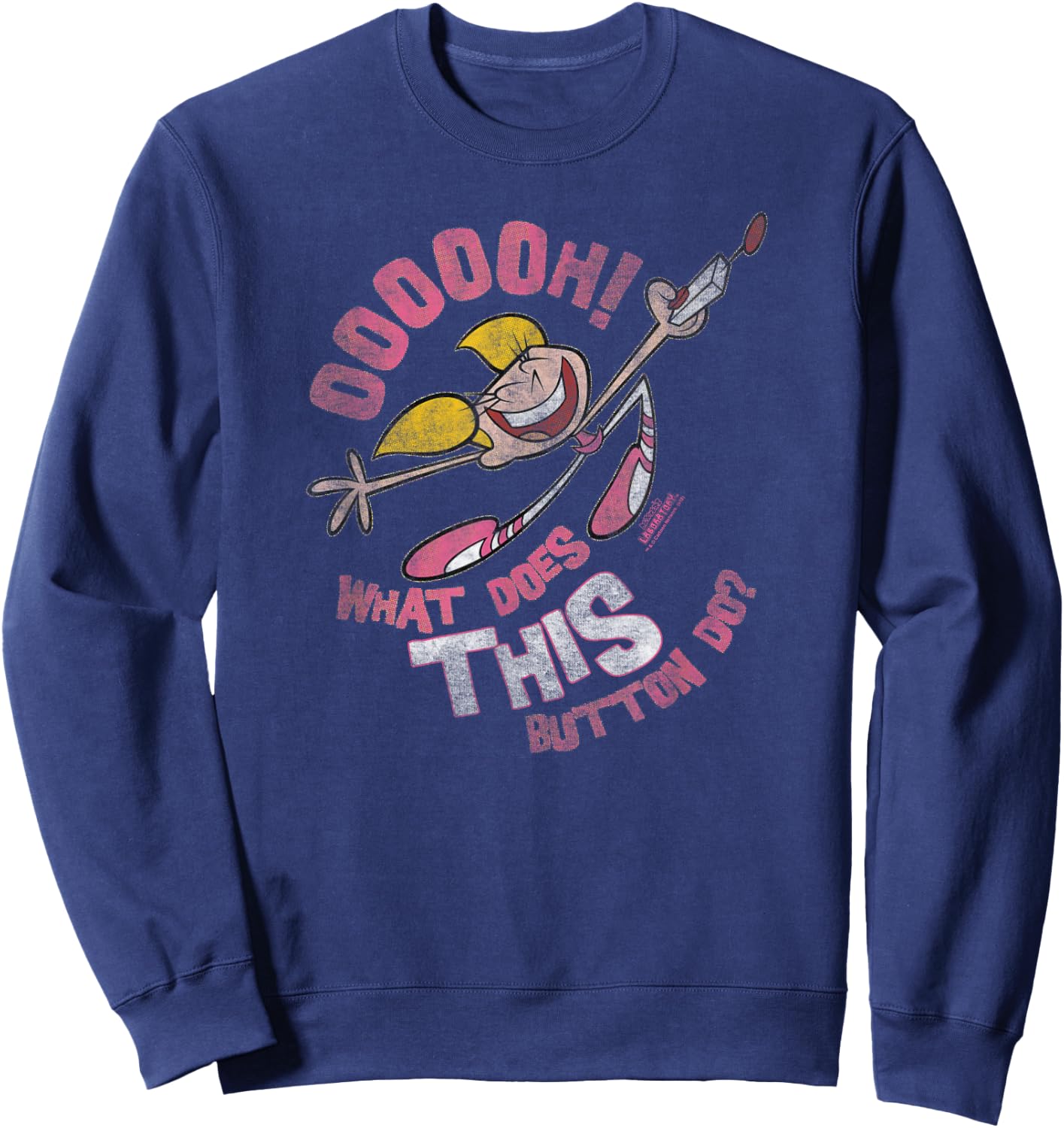 Dexter's Laboratory Dee Dee Button Small Sweatshirt - Sweatshirt | Navy