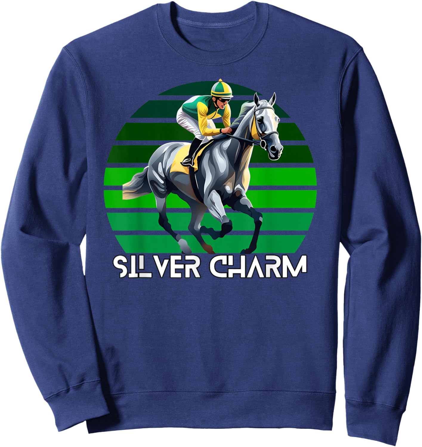 Silver Charm Horse, Horse Racing, Santa Anita, Del Mar Shirt Sweatshirt - Sweatshirt | Navy