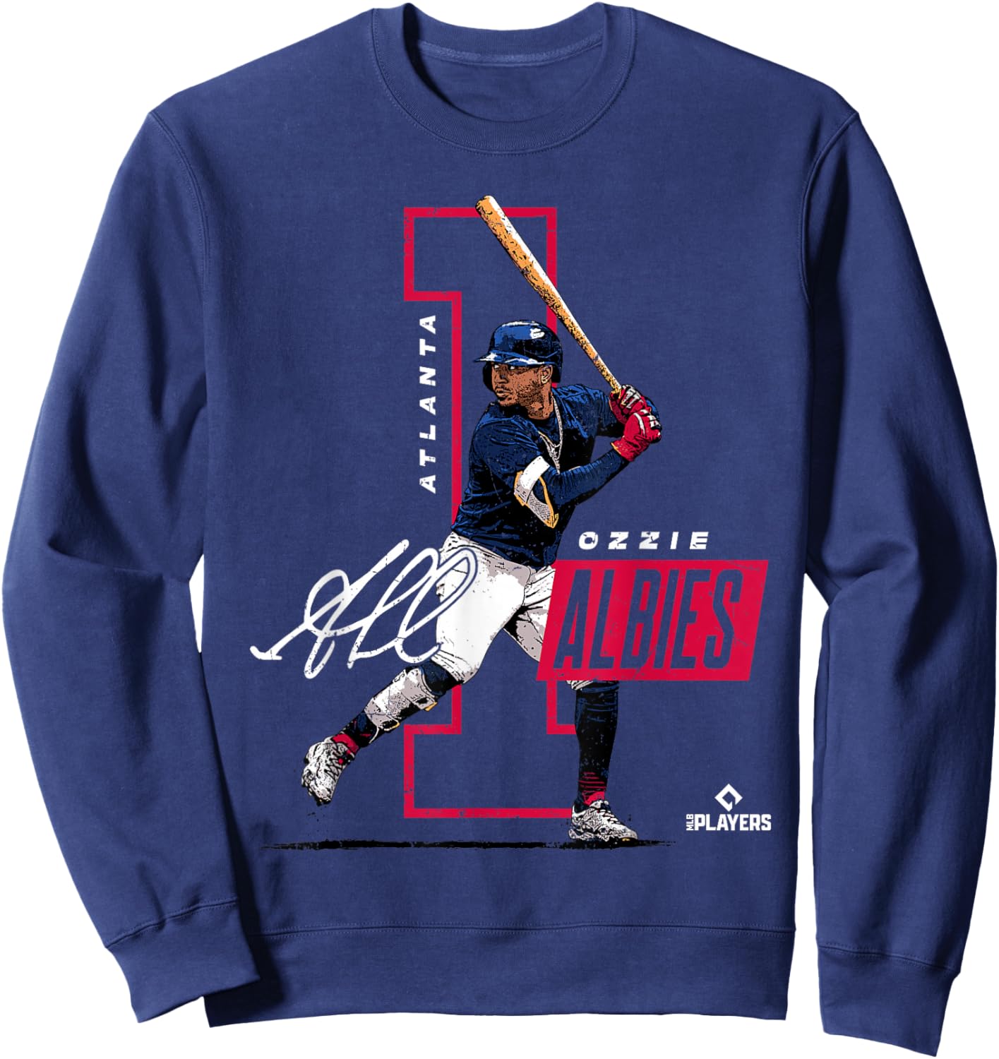 Ozzie Albies | Atlanta Baseball MLB Players | MLBALB4010 Sweatshirt - Sweatshirt | Navy