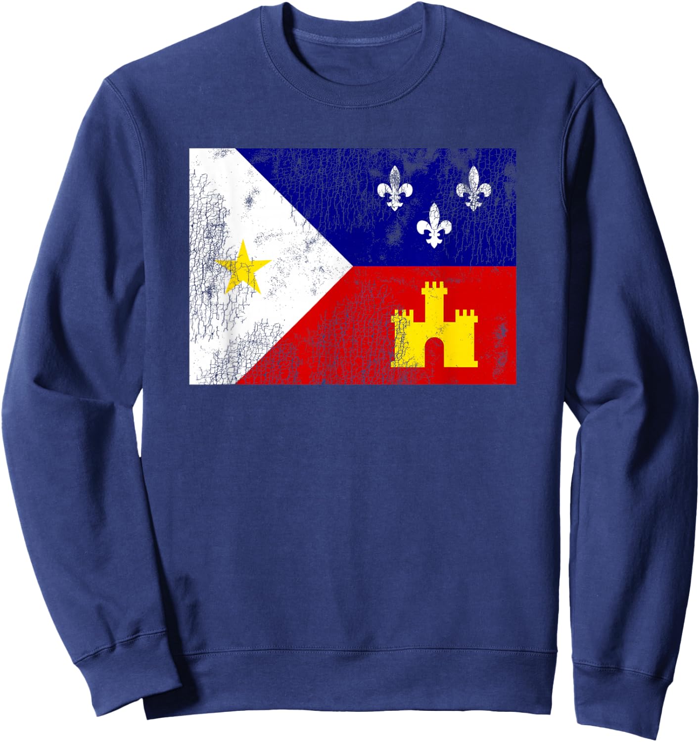 Acadiana Flag Louisiana Cajun Country Sweatshirt - Sweatshirt | Navy