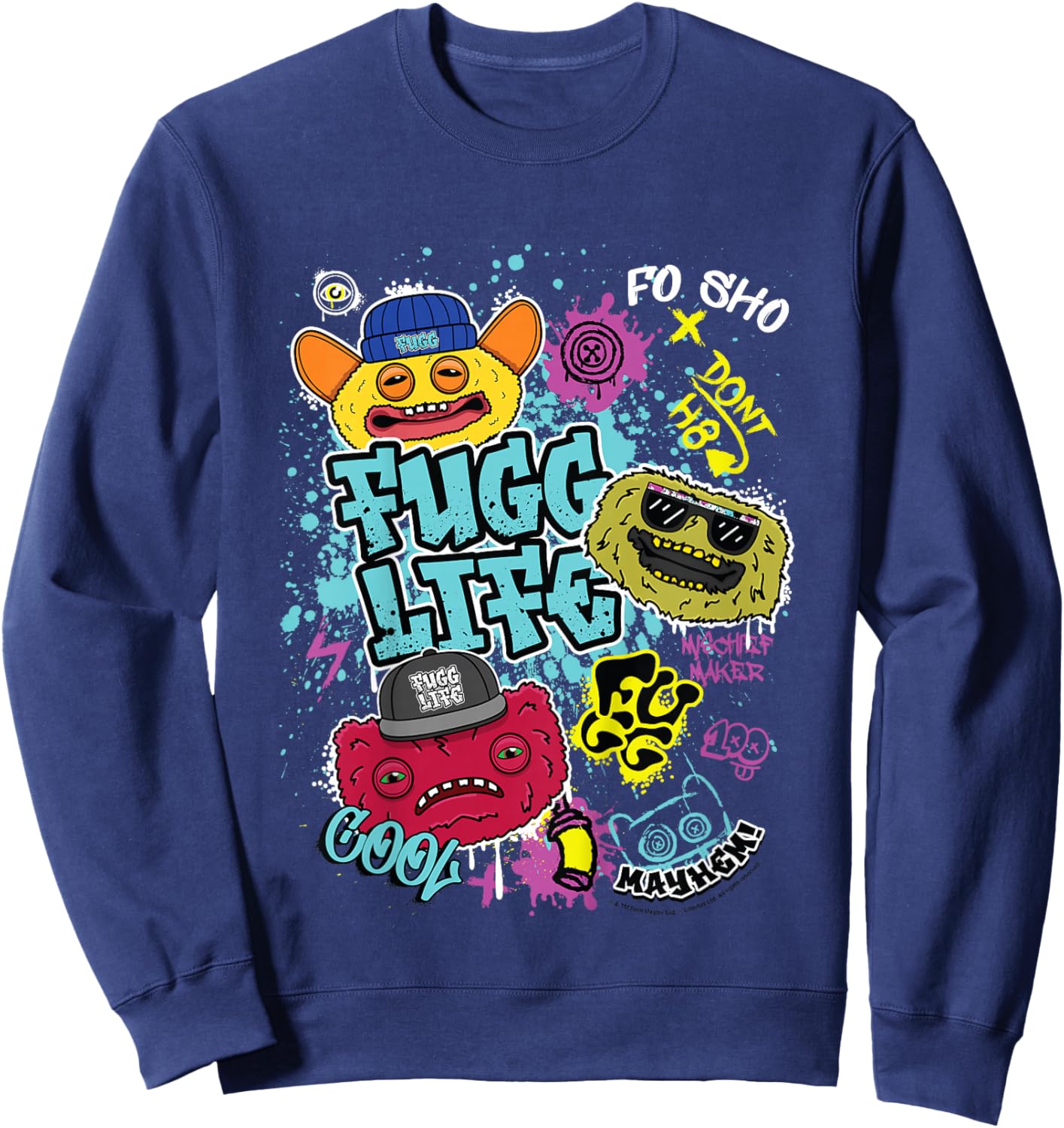 Fugg Life Grin Count Underoo Mcgoo Wide Eyed Weirdo Kids Sweatshirt - Sweatshirt | Navy