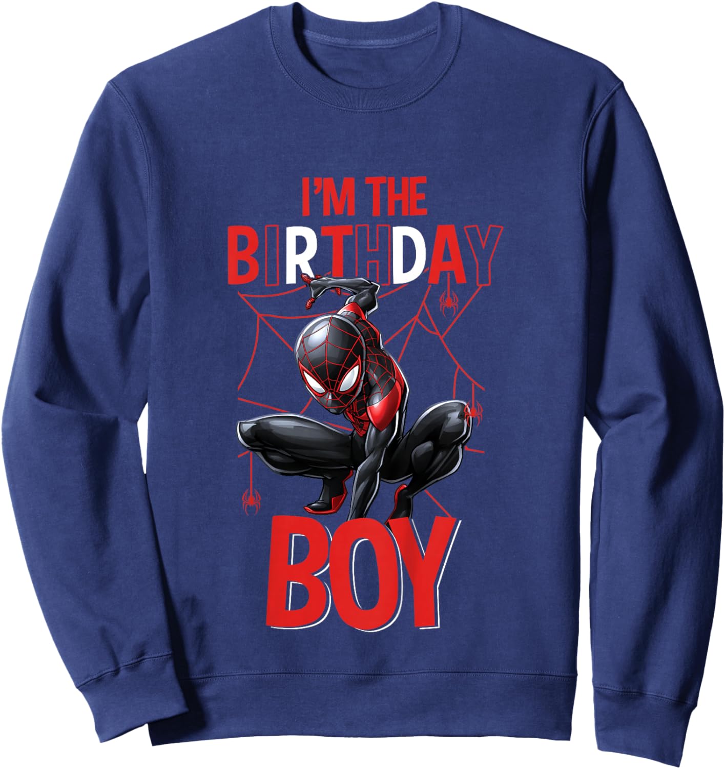 Kids Marvel Spider-Man Miles Morales I'm The Birthday Boy Sweatshirt - Sweatshirt | Navy