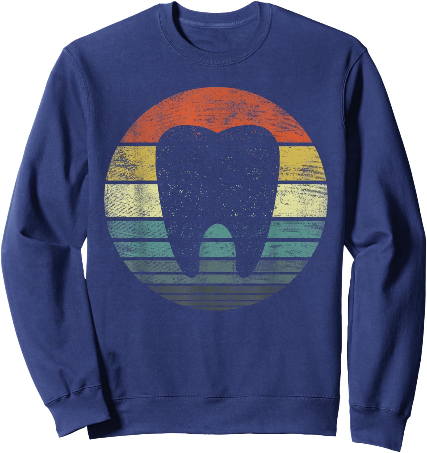 Dentist Gifts Dental Assistant Hygienist Retro Molar Tooth Sweatshirt - Sweatshirt | Navy
