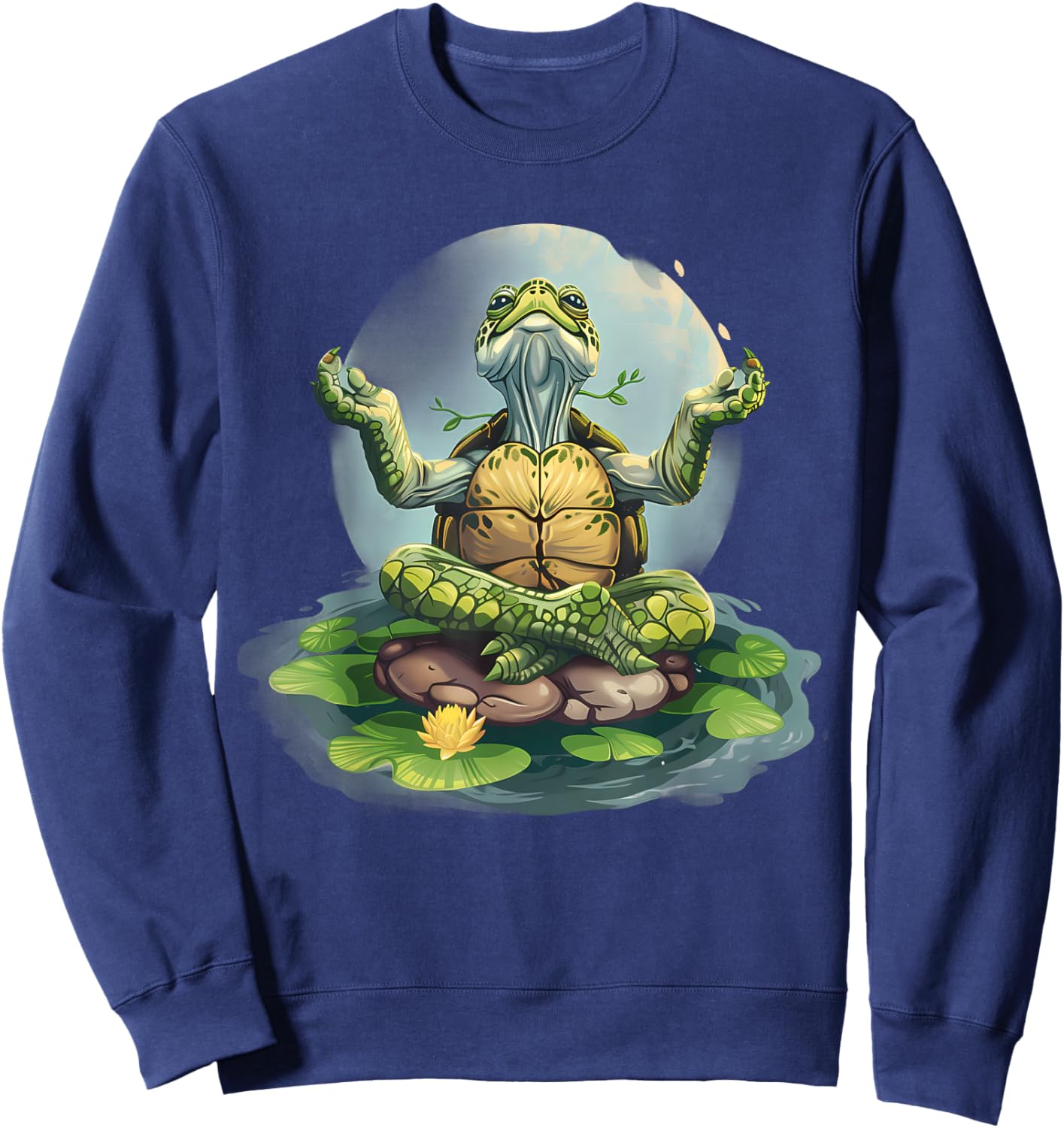 Meditation Turtle Zen Buddha Spirituality Buddhist Hindu Sweatshirt - Sweatshirt | Navy
