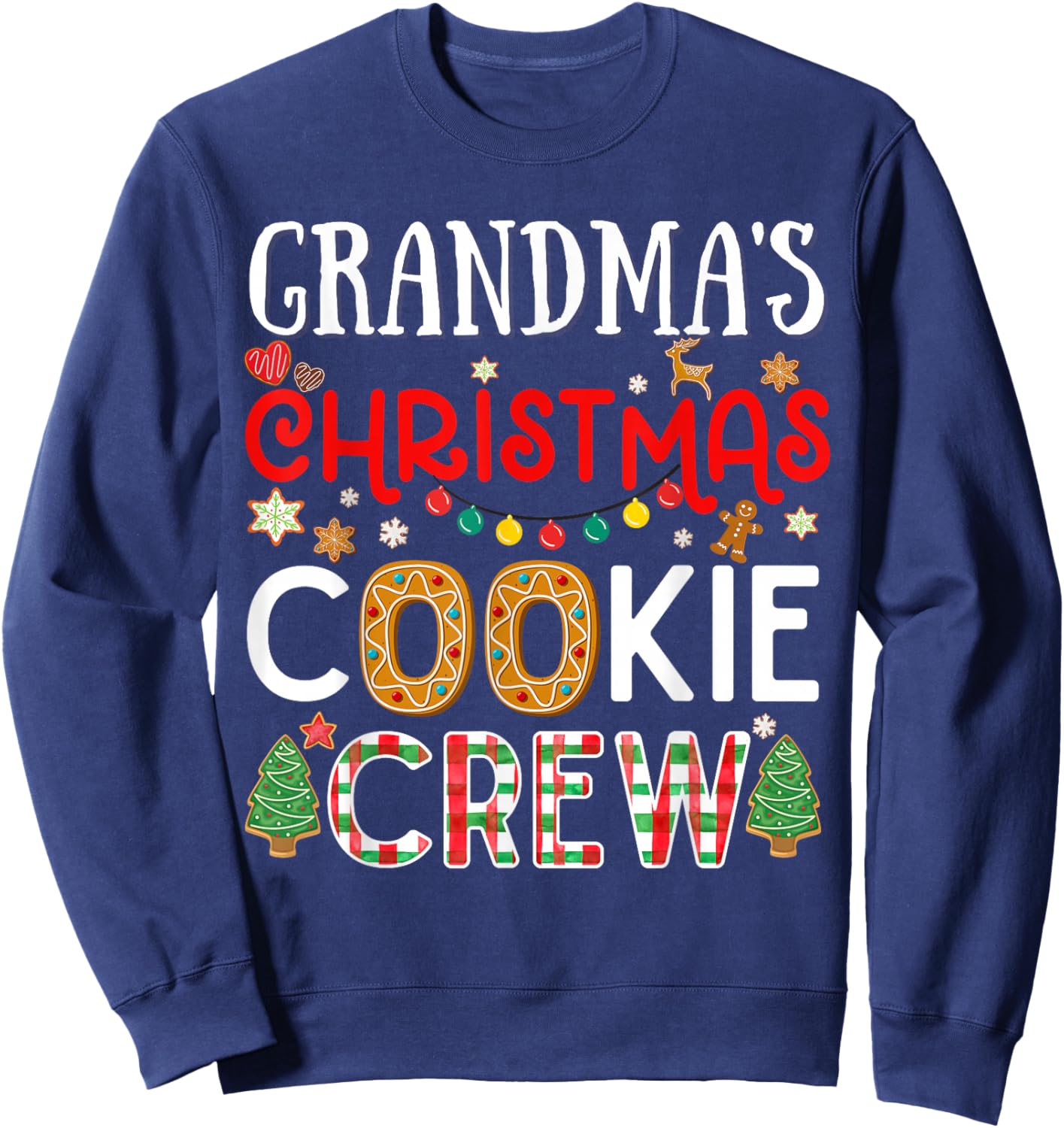 Grandma Christmas Cookie Crew Funny Family Baking Party Cute Sweatshirt - Sweatshirt | Navy