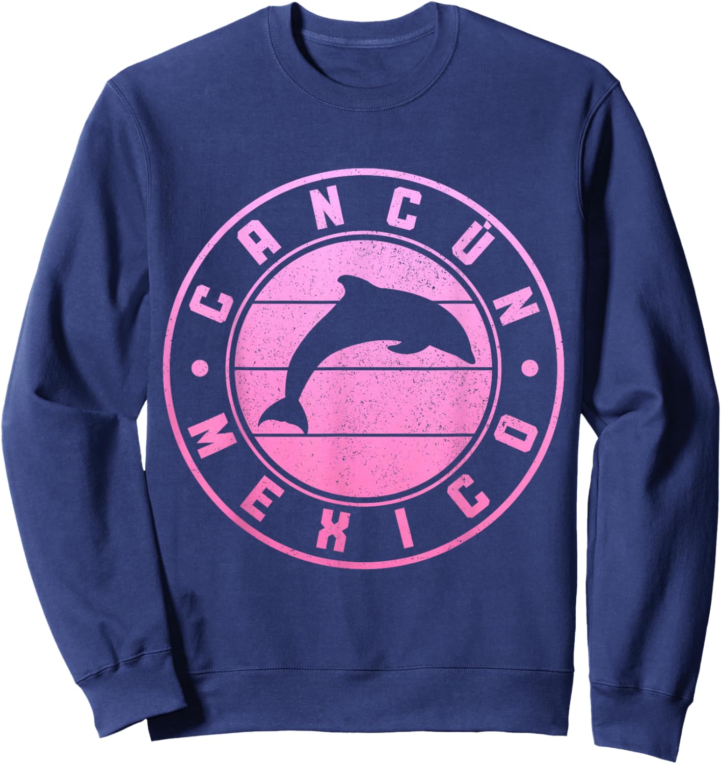 Cancun Mexico Dolphin Souvenir Vintage Sweatshirt - Sweatshirt | Navy