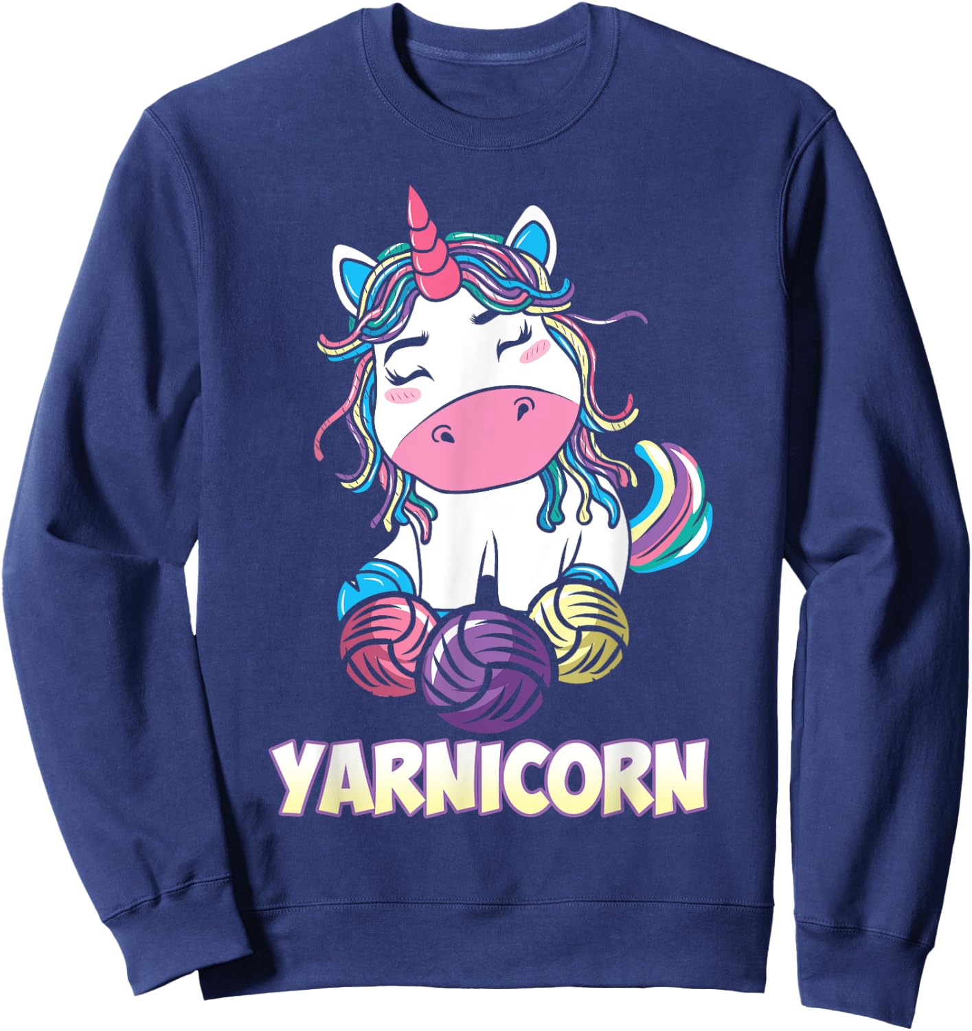 Yarnicorn Unicorn Yarn Art Knitting Lover Sweatshirt - Sweatshirt | Navy