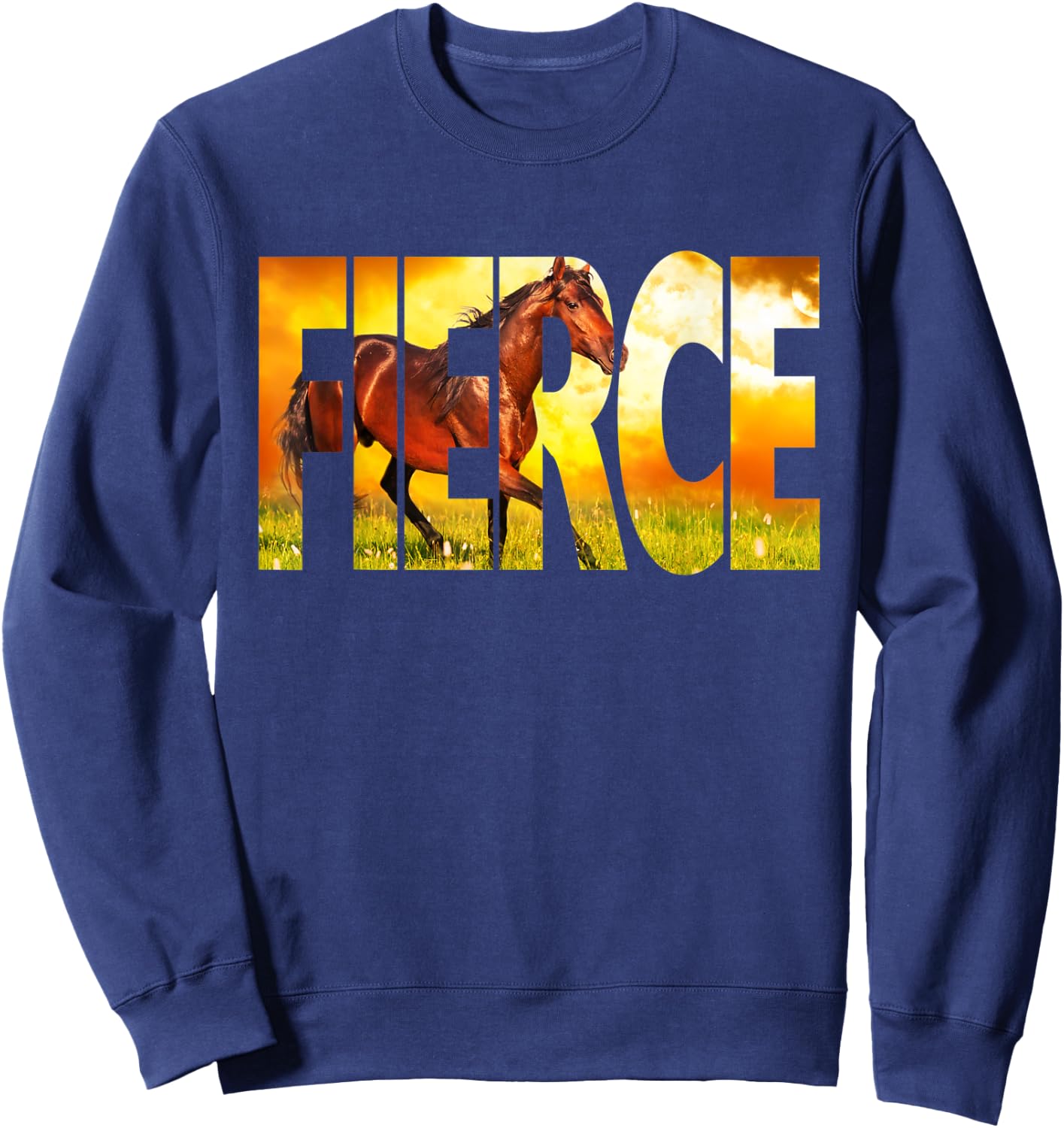 FIERCE Horse Shirt - Arabian Bay Stallion Sweatshirt - Sweatshirt | Navy