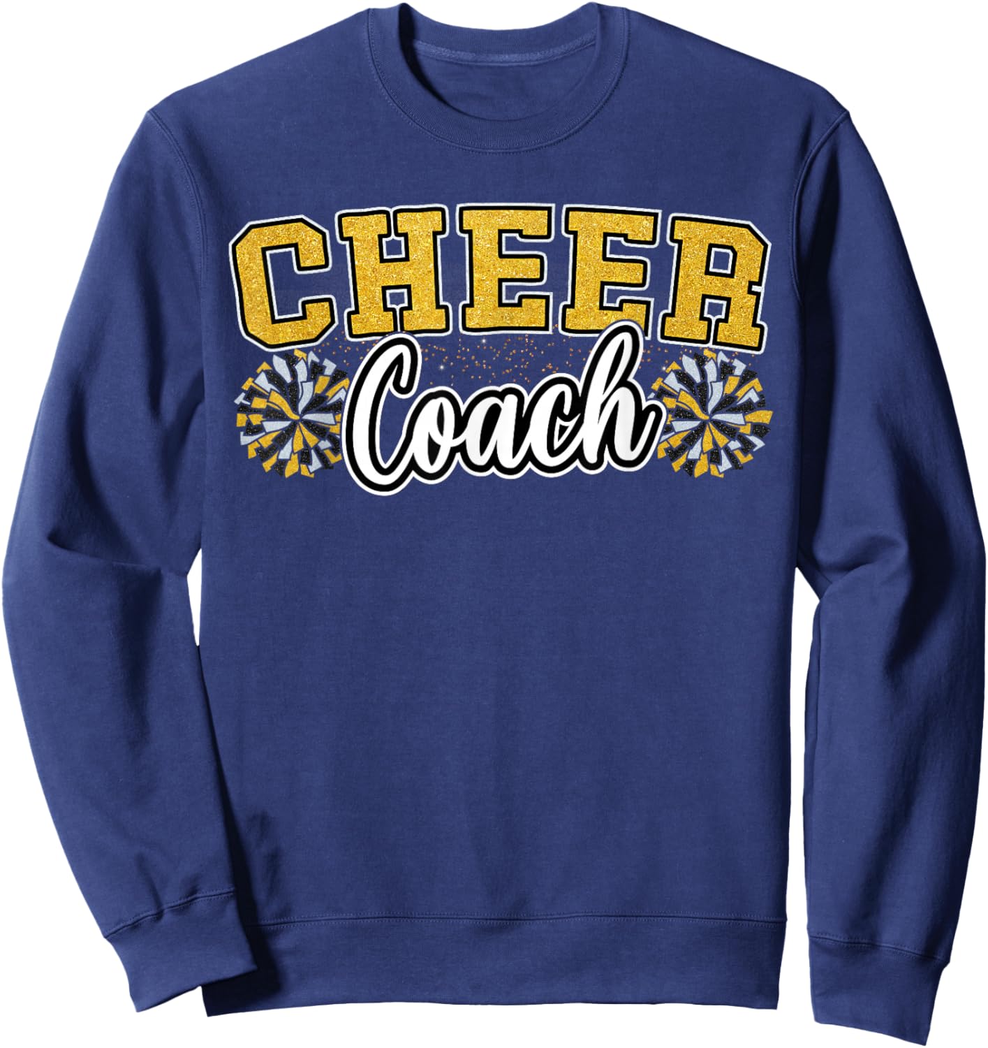 Loud Proud Cheer Coach Yellow Pom Poms Cheerleader Women Sweatshirt - Sweatshirt | Navy