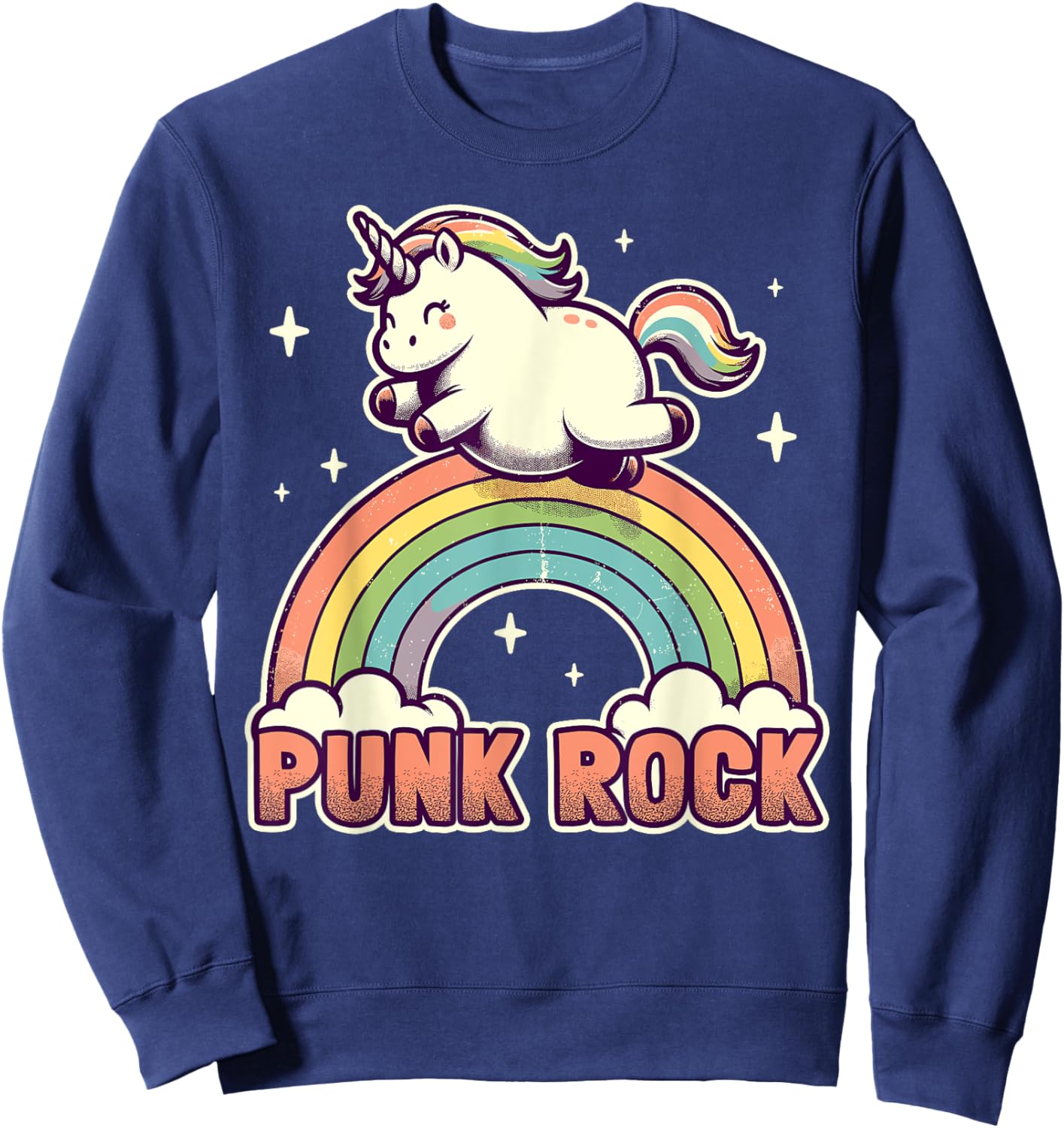Punk Rock Unicorn I Punk Rock Sweatshirt - Sweatshirt | Navy
