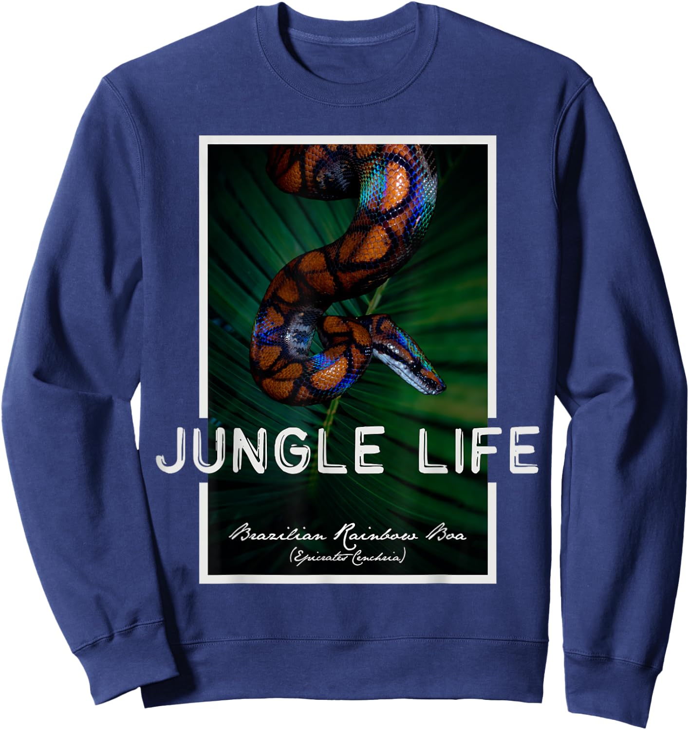 Brazilian Rainbow Boa Snake Keeper Jungle Life Sweatshirt - Sweatshirt | Navy
