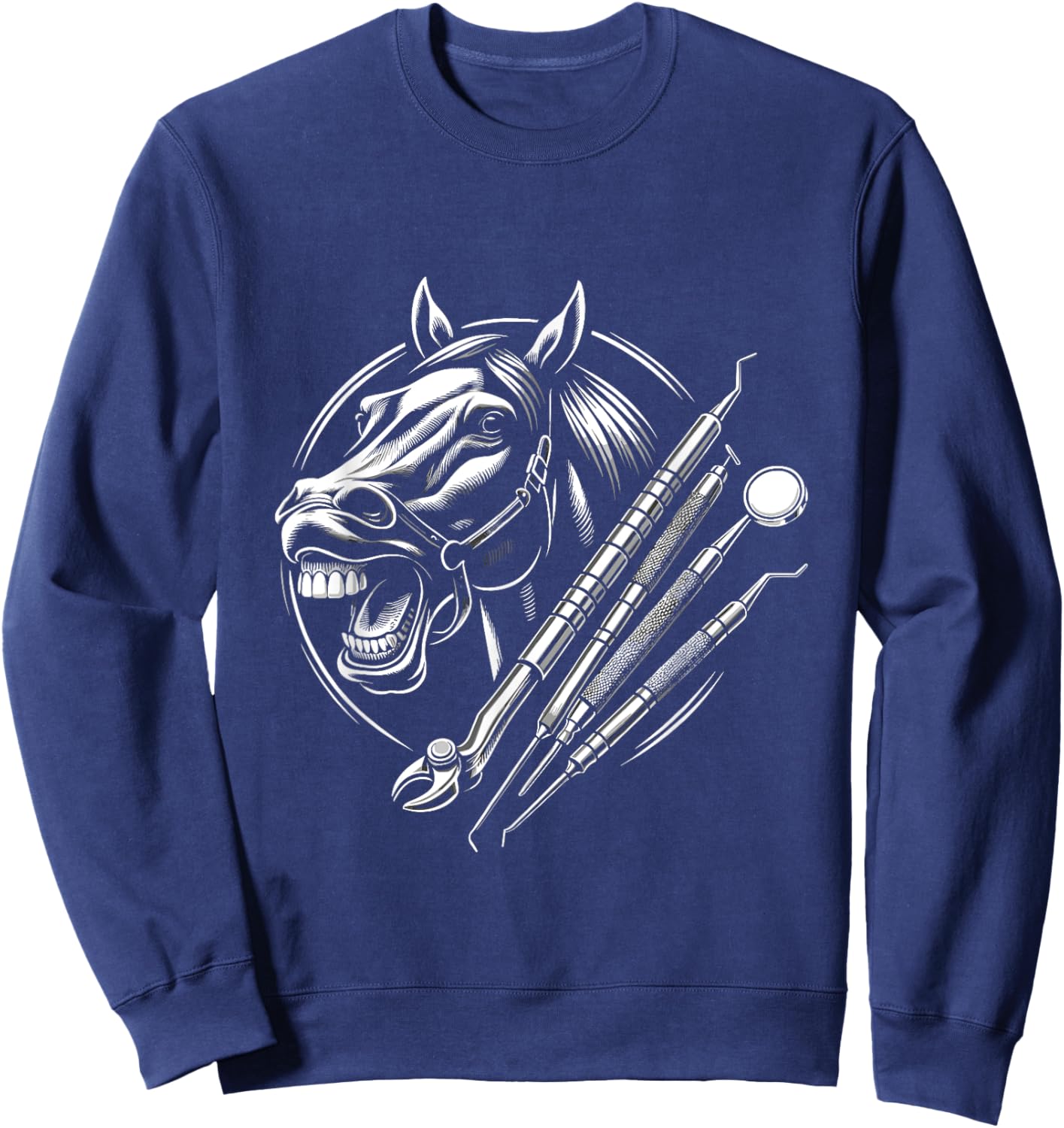 Equine Dentistry Horse Lover Designs Sweatshirt - Sweatshirt | Navy