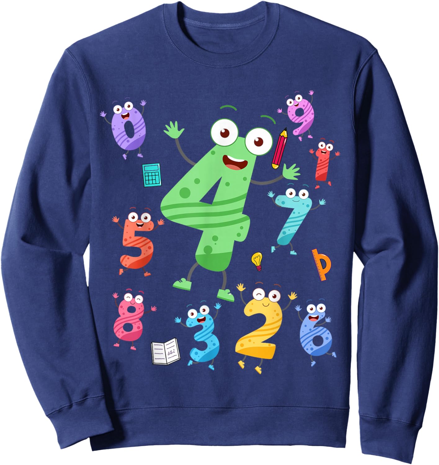 Maths Day Number Costume With Number 4 Idea For Kids Number Sweatshirt - Sweatshirt | Navy