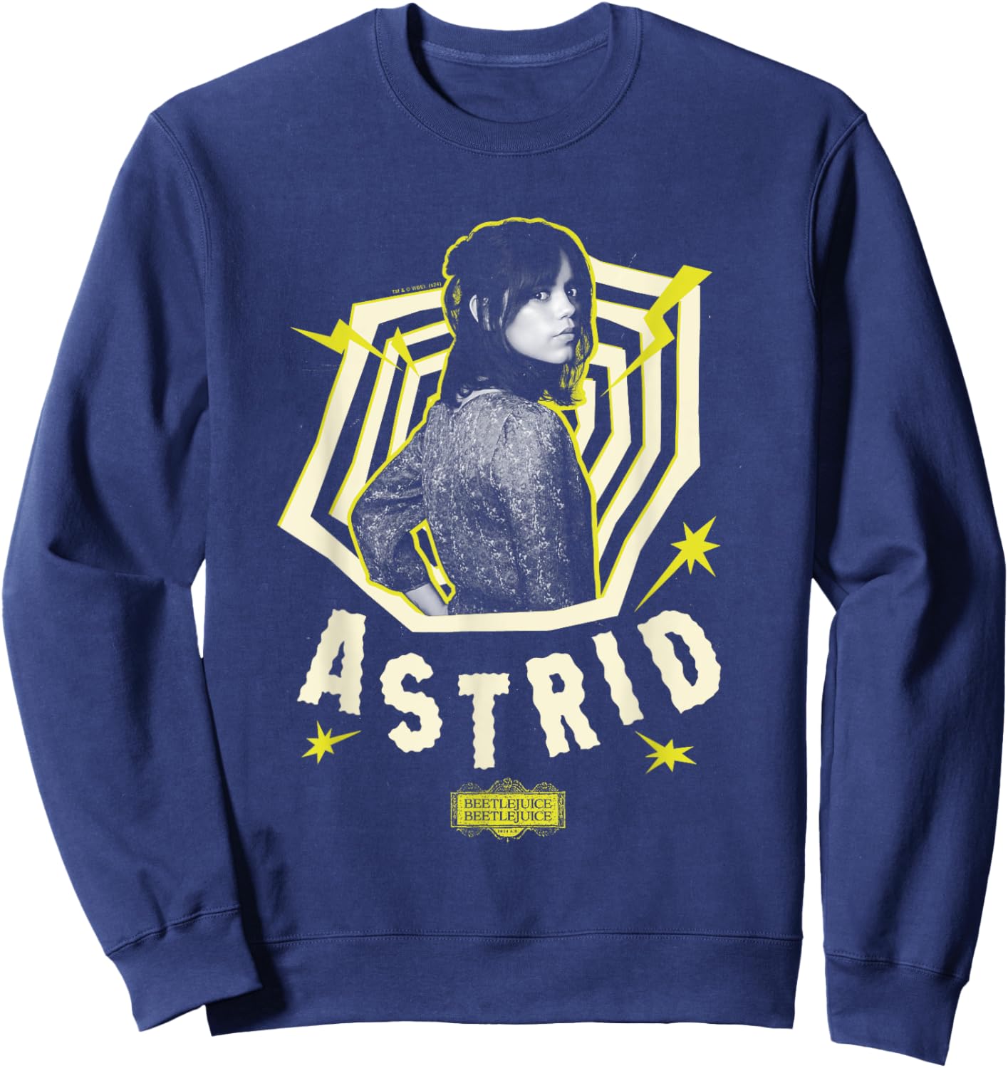 Beetlejuice Astrid Deetz Yellow Spiral Beetlejuice 2 Sweatshirt - Sweatshirt | Navy