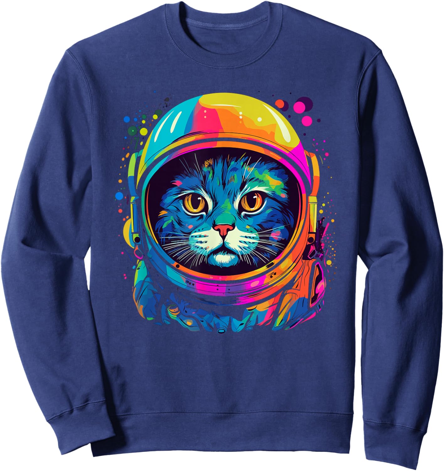 Space Gifts Cat Mom Cat Dad Men Women Kids Astronaut Space Sweatshirt - Sweatshirt | Navy