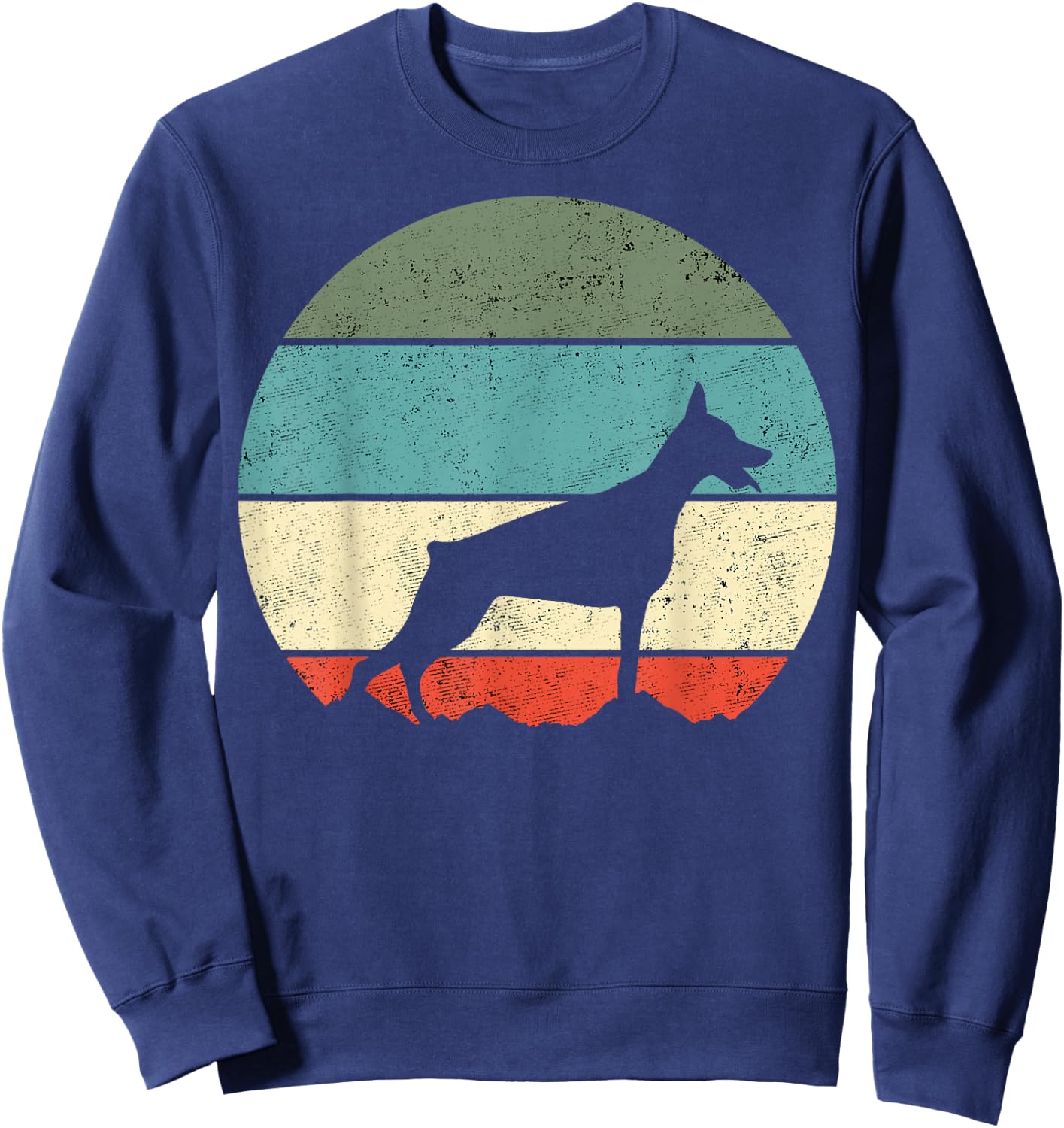 Doberman Dog Retro Sweatshirt - Sweatshirt | Navy