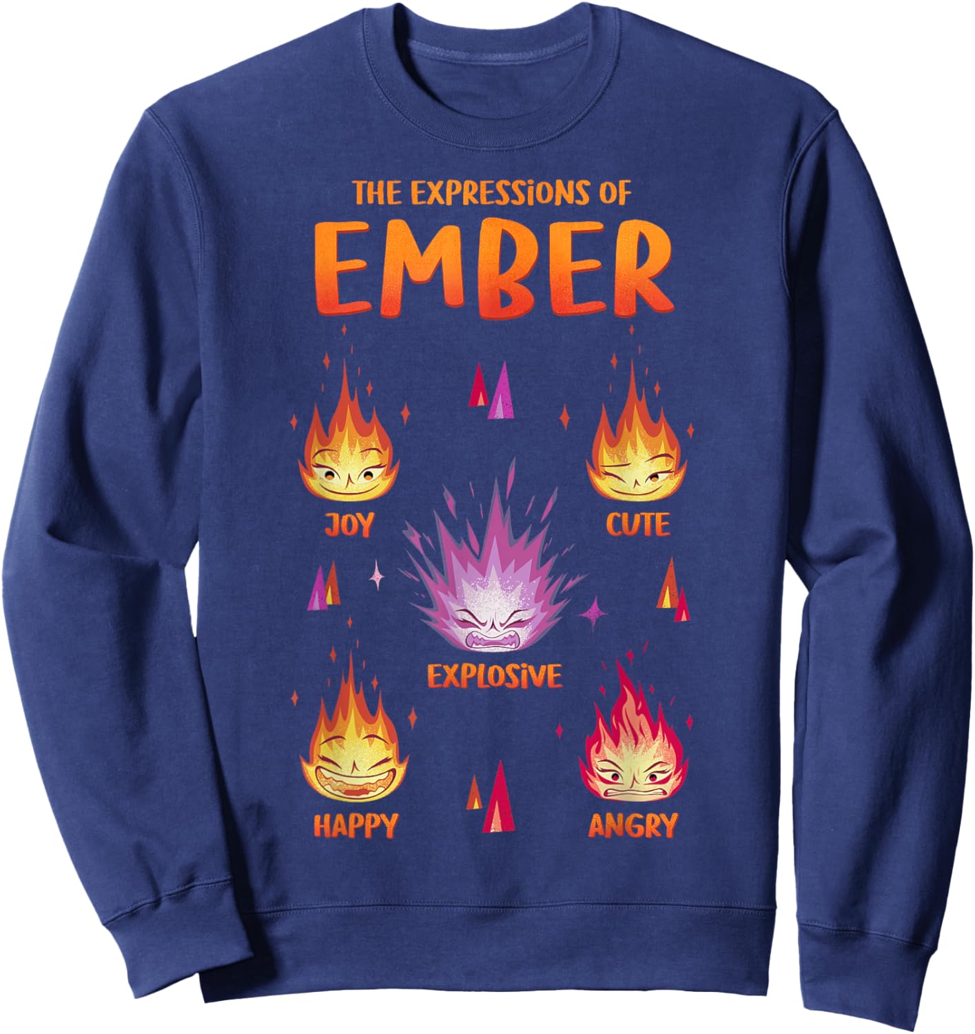 Disney Pixar Elemental The Expressions Of Ember Poster Sweatshirt - Sweatshirt | Navy