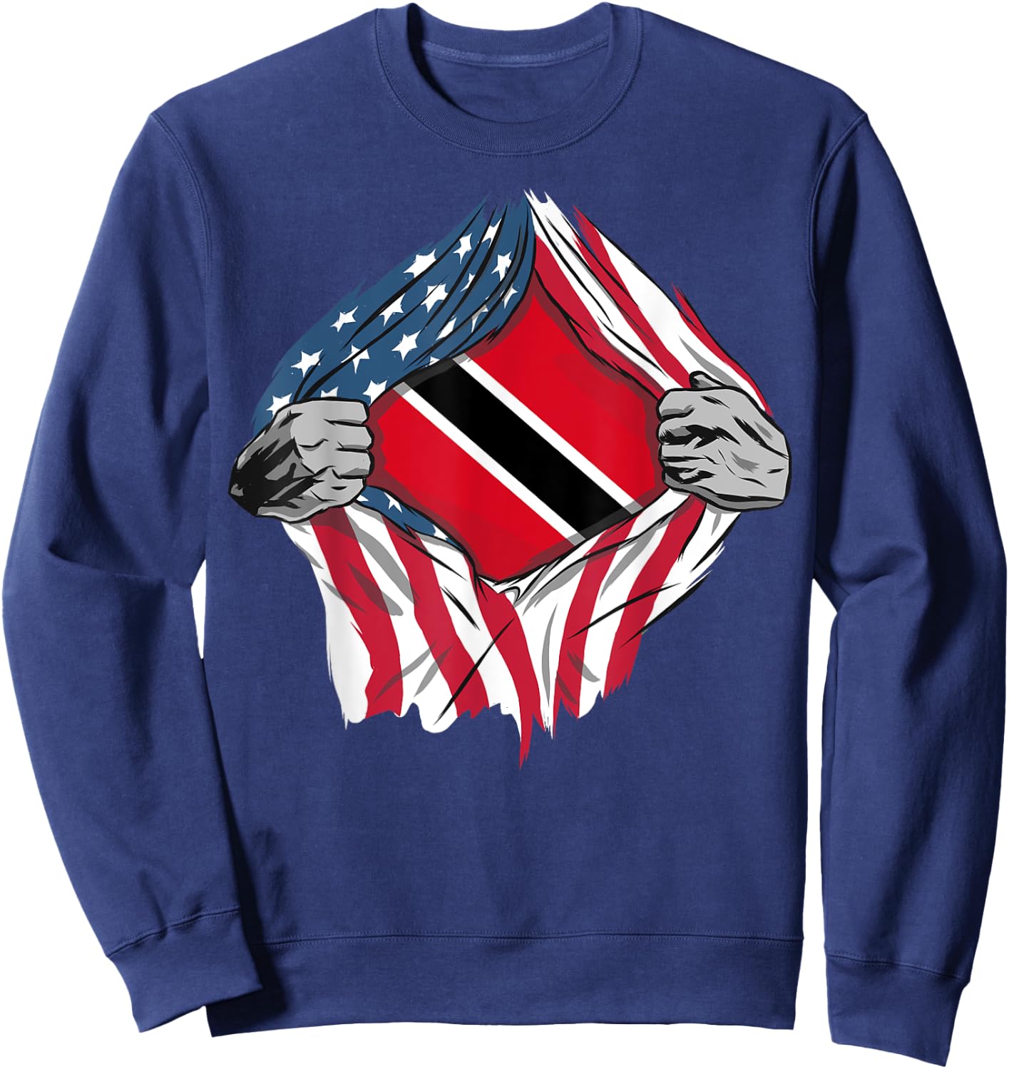 Trinidad and Tobago American Blood Inside Me - Country Flags Sweatshirt - Sweatshirt | Navy