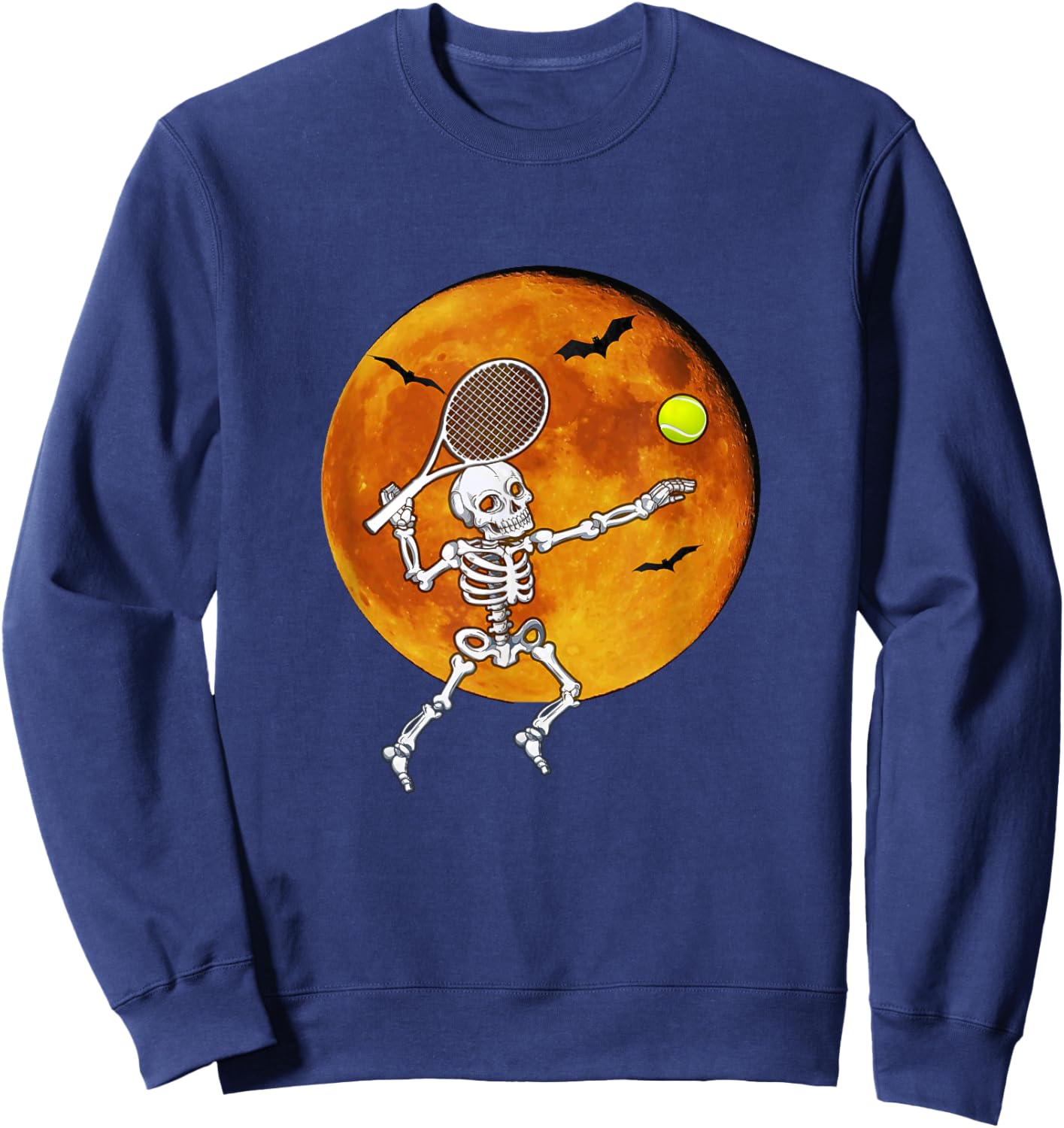 Skeleton Tennis Halloween Racket Ball Sweatshirt - Sweatshirt | Navy