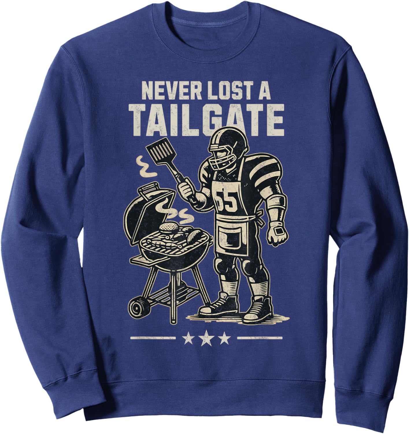 Never Lost A Tailgate Party American Football Funny Grill Sweatshirt - Sweatshirt | Navy