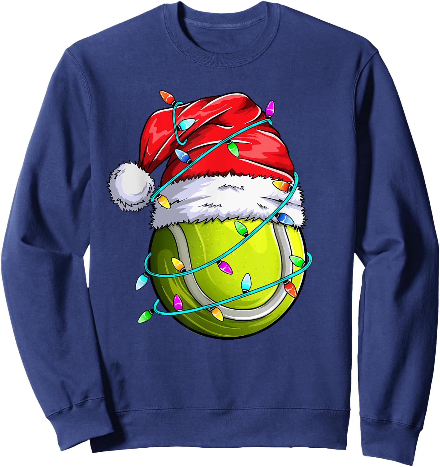 Santa Sports Design- Christmas Tennis Player Sweatshirt - Sweatshirt | Navy