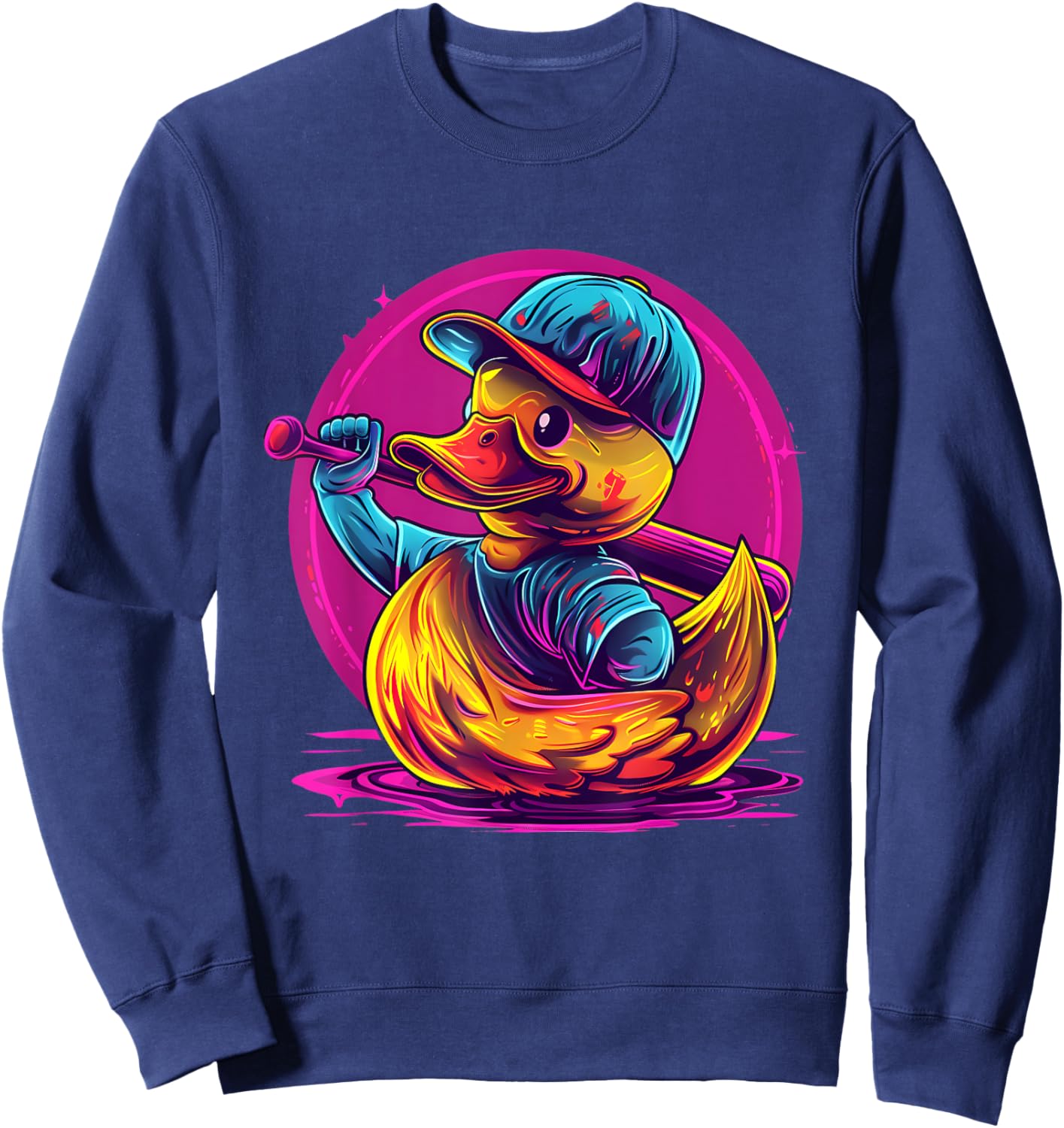Rubber Duck Baseball Player Rubber Duckie Rubber Duckling Sweatshirt - Sweatshirt | Navy