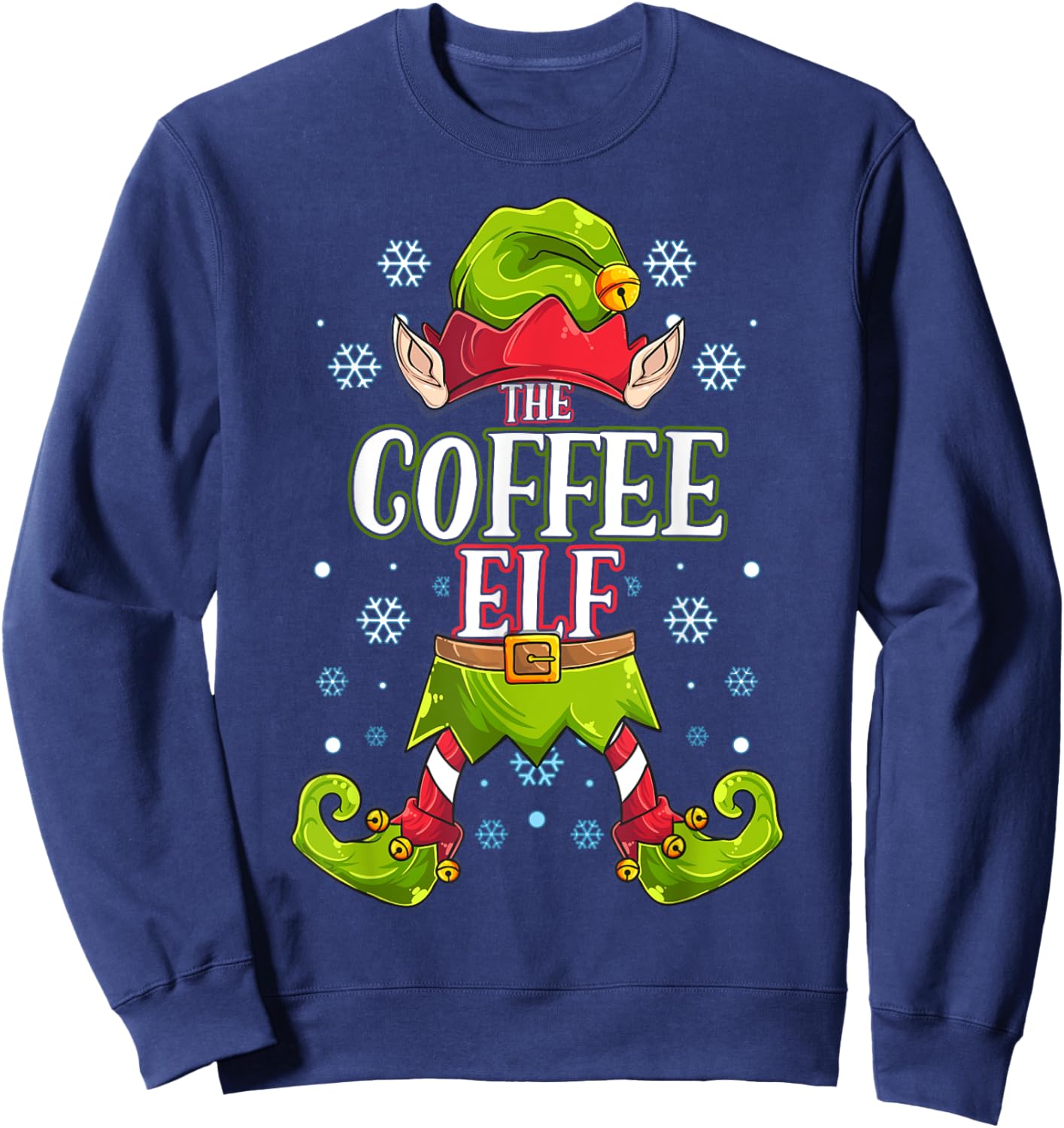 Coffee Elf Matching Family Group Christmas Party Sweatshirt - Sweatshirt | Navy