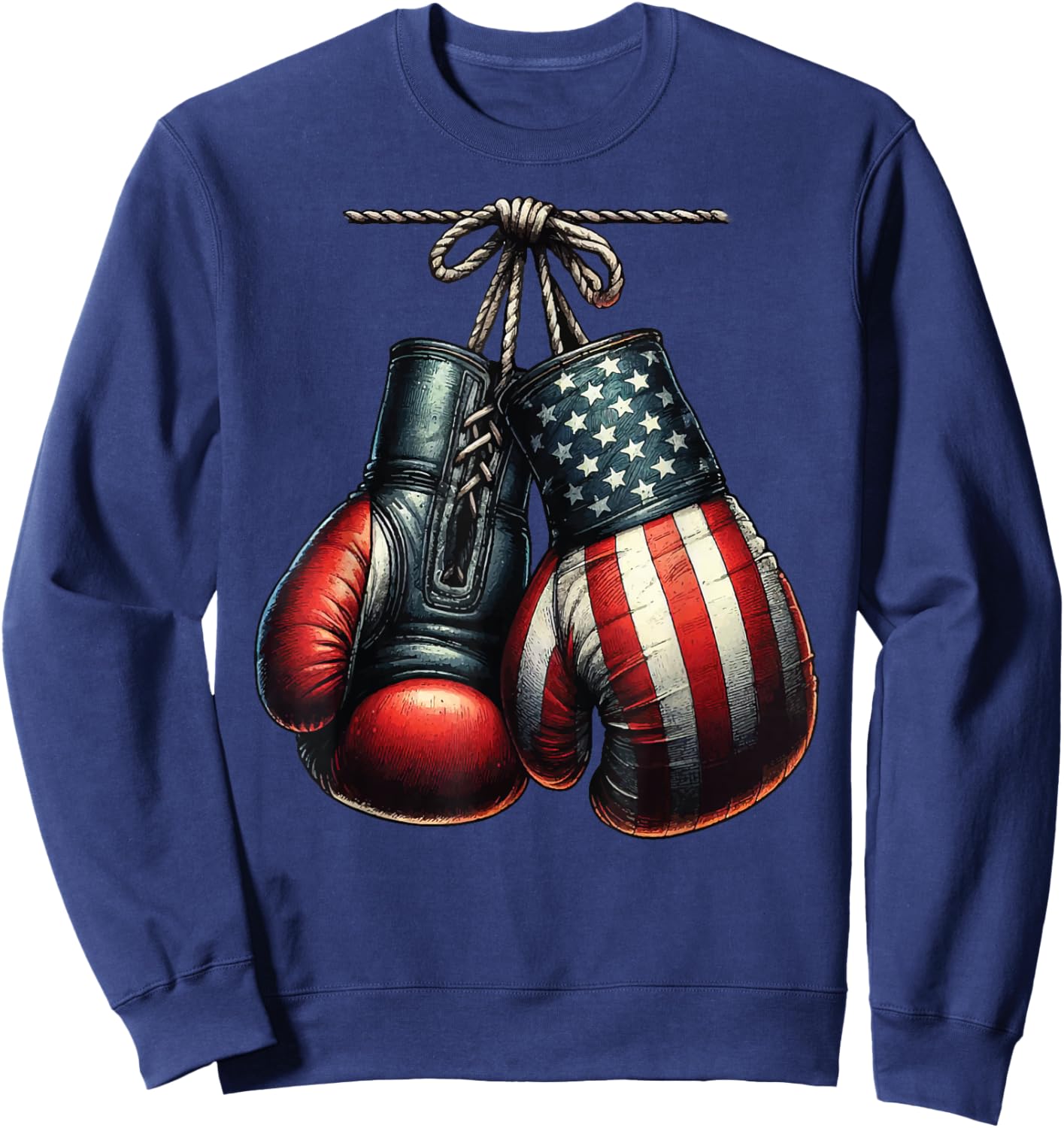 4th of July USA Flag Boxing Gloves for Boxer Training Sweatshirt - Sweatshirt | Navy