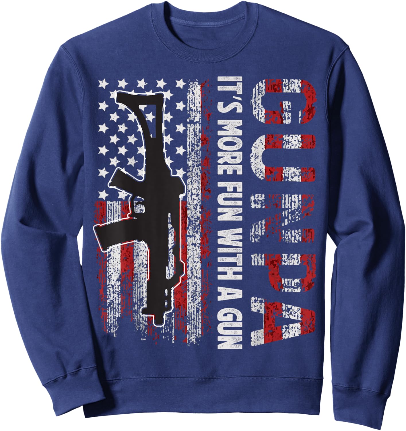 Gunpa it's more fun with a gun grandpa shirts Sweatshirt - Sweatshirt | Navy
