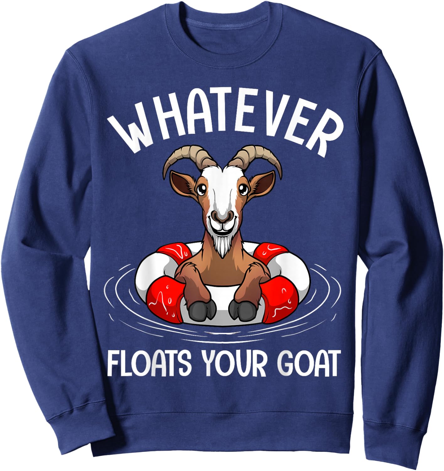 Cute Goat Design Women Kids Animal Farmer Goat Lover Sweatshirt - Sweatshirt | Navy