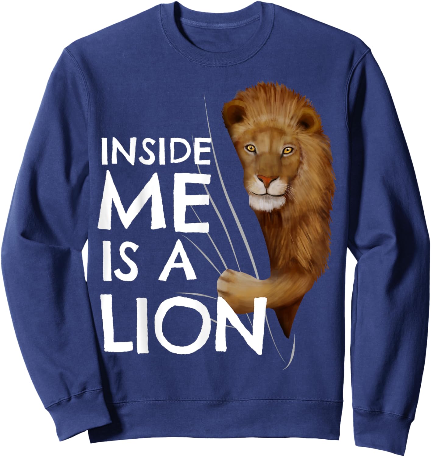 Lion Inside Me Clothes Funny Kids Gift Lion Sweatshirt - Sweatshirt | Navy
