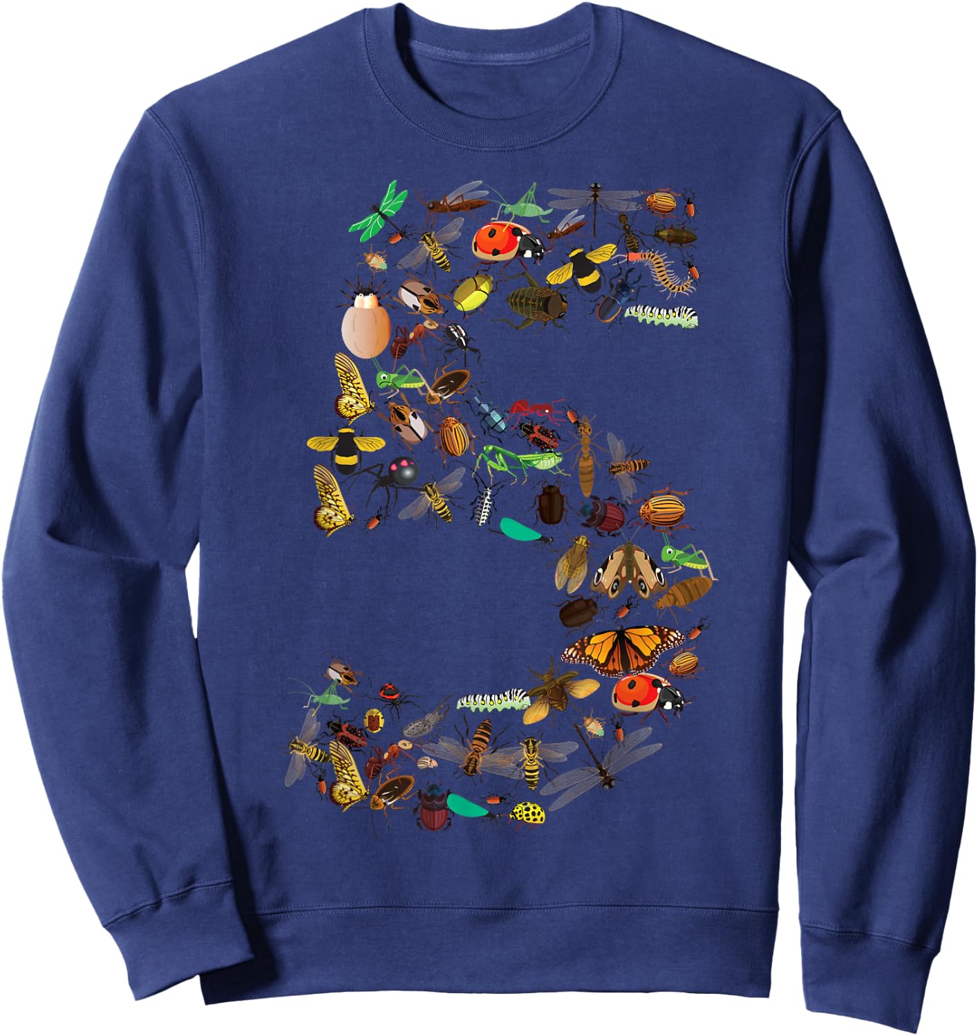 Funny Bugs 5th Birthday Gift | Cute 5 Years Old Boy Girl Kid Sweatshirt - Sweatshirt | Navy