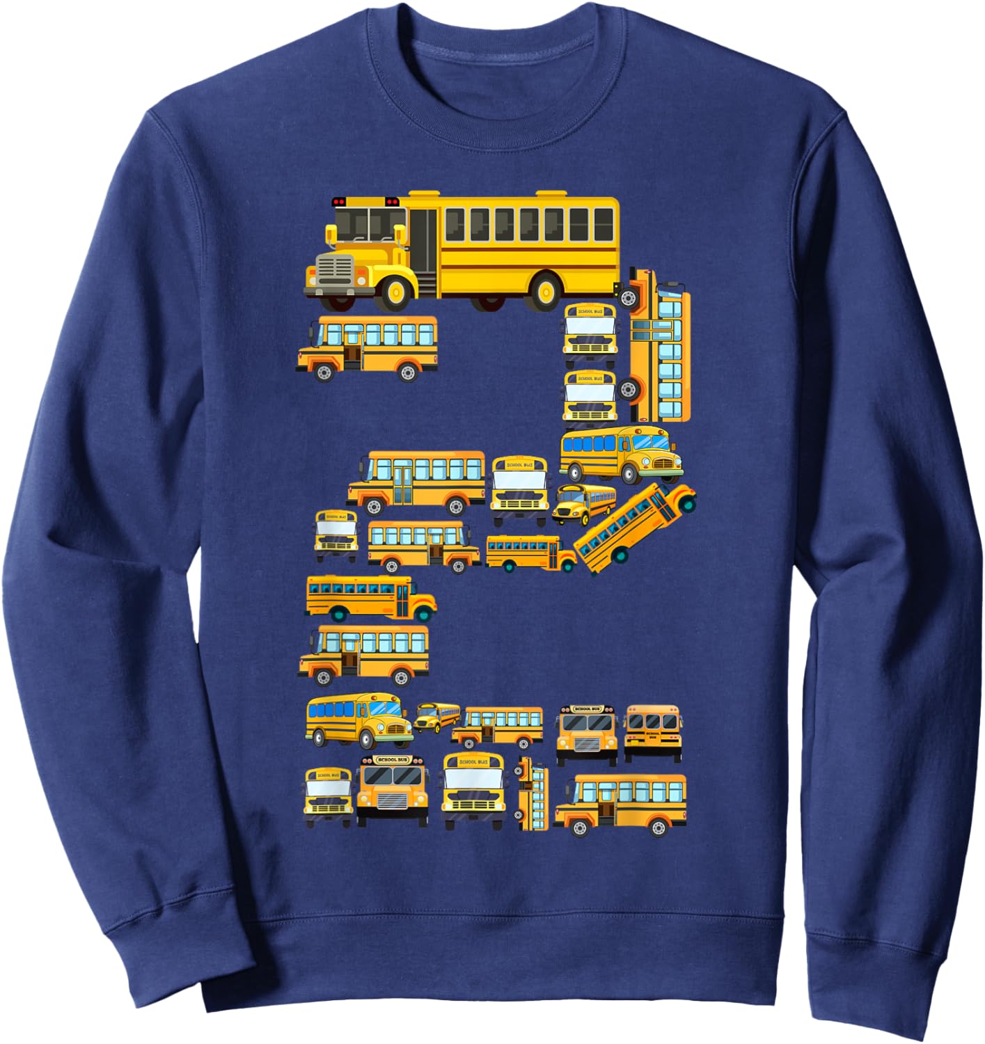 2 Year Old Toddler 2nd Birthday School Bus Theme Kids Party Sweatshirt - Sweatshirt | Navy