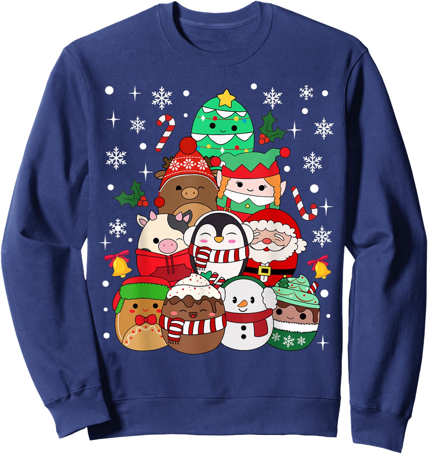 Squish Squad Merry Christmas Great Gifts Cute Kids Family Sweatshirt - Sweatshirt | Navy