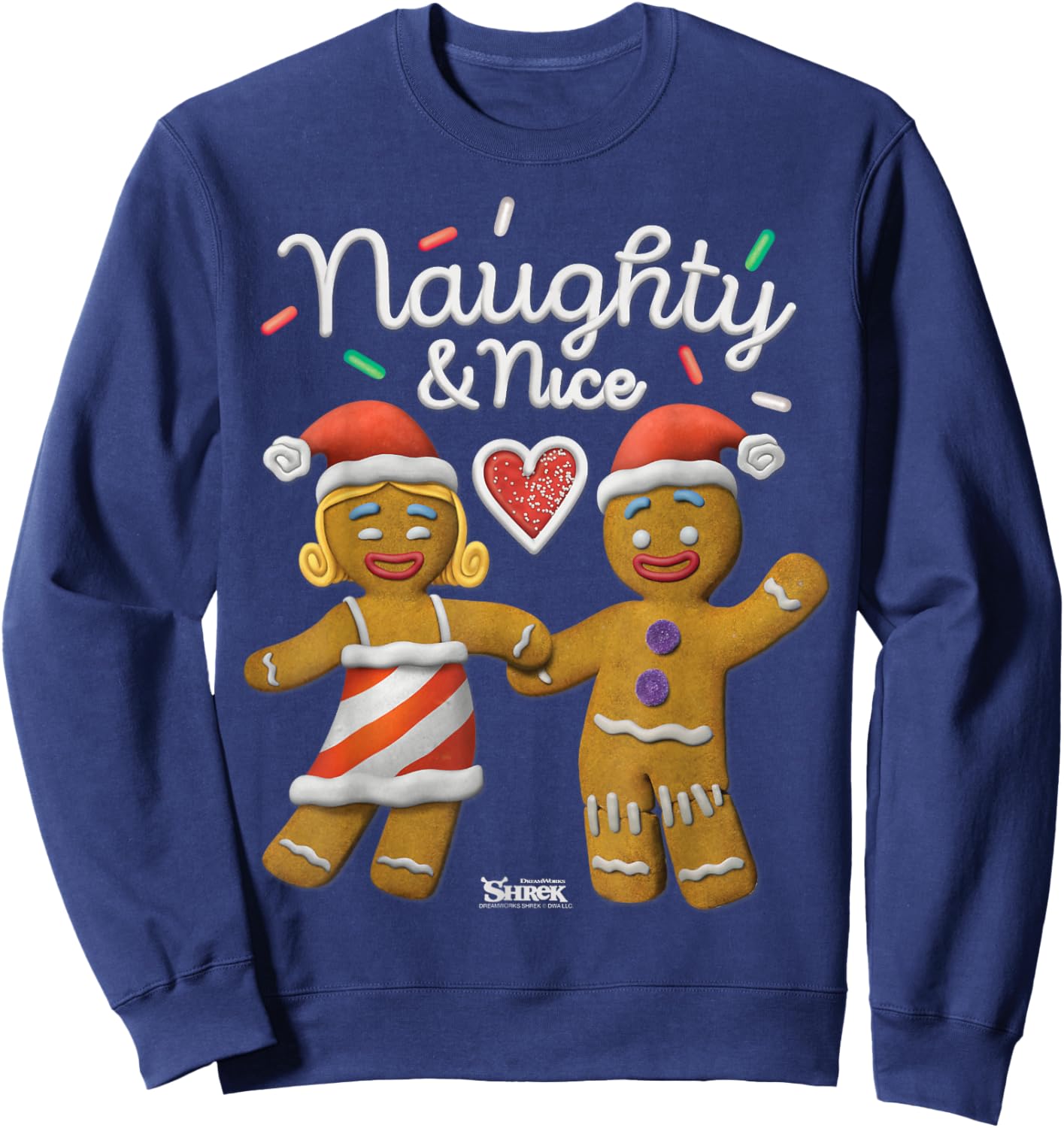 Shrek Holiday Gingy and Sugar Naughty & Nice Sweatshirt - Sweatshirt | Navy