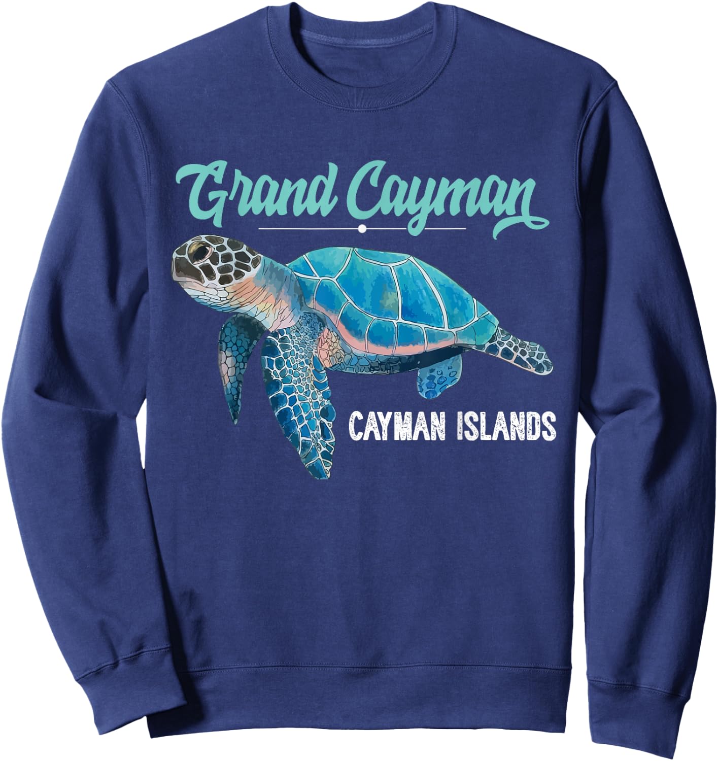 Grand Cayman Islands Turtle Tuna Stingray Blue Souvenir Gift Sweatshirt - Sweatshirt | Navy