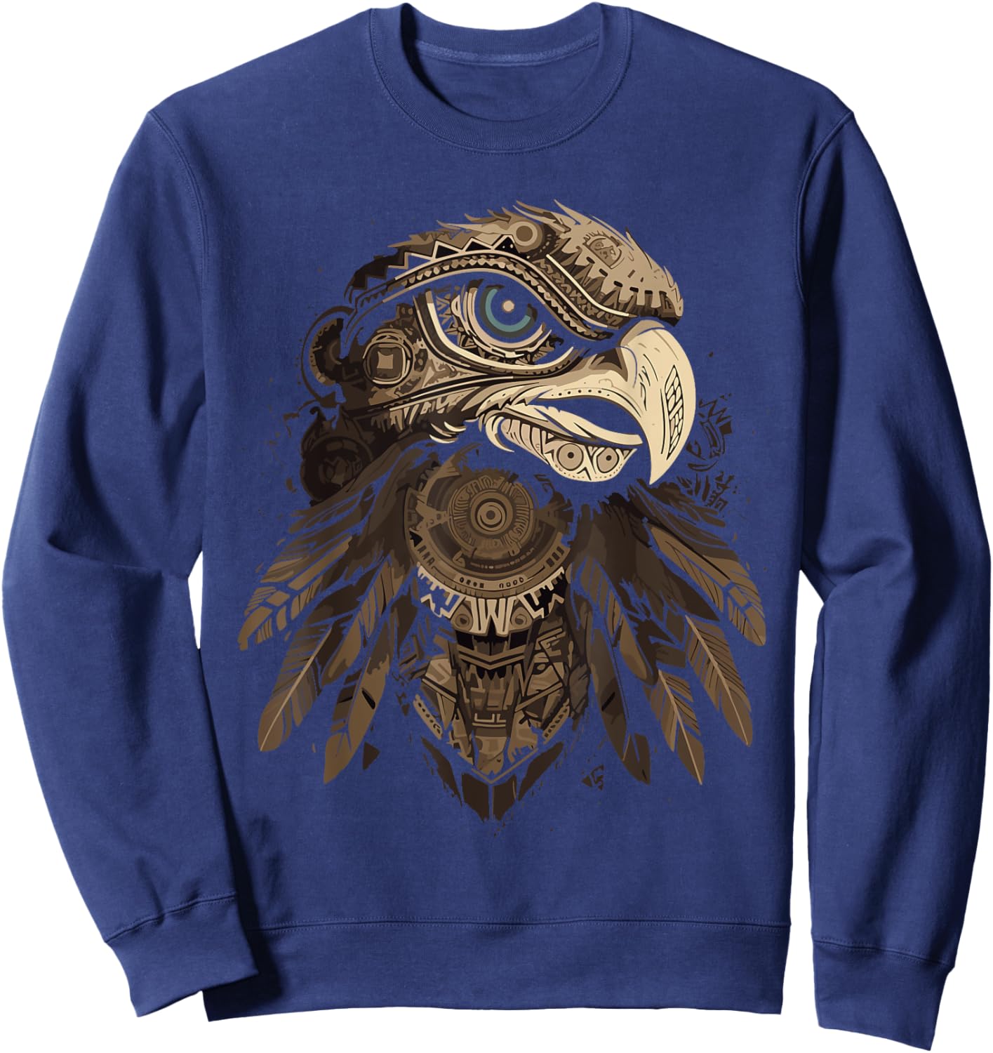 Aztec Eagle Head Calabera Azteca Aztec Inca Maya Culture Art Sweatshirt - Sweatshirt | Navy