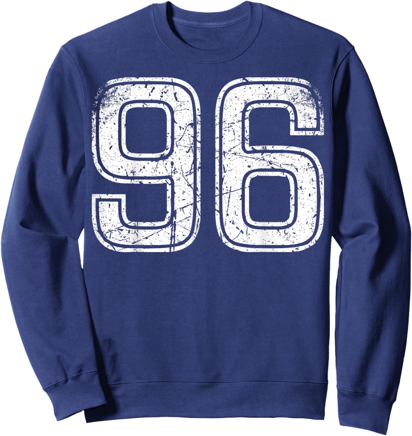 Vintage White Sport Team Number #96 Sweatshirt - Sweatshirt | Navy