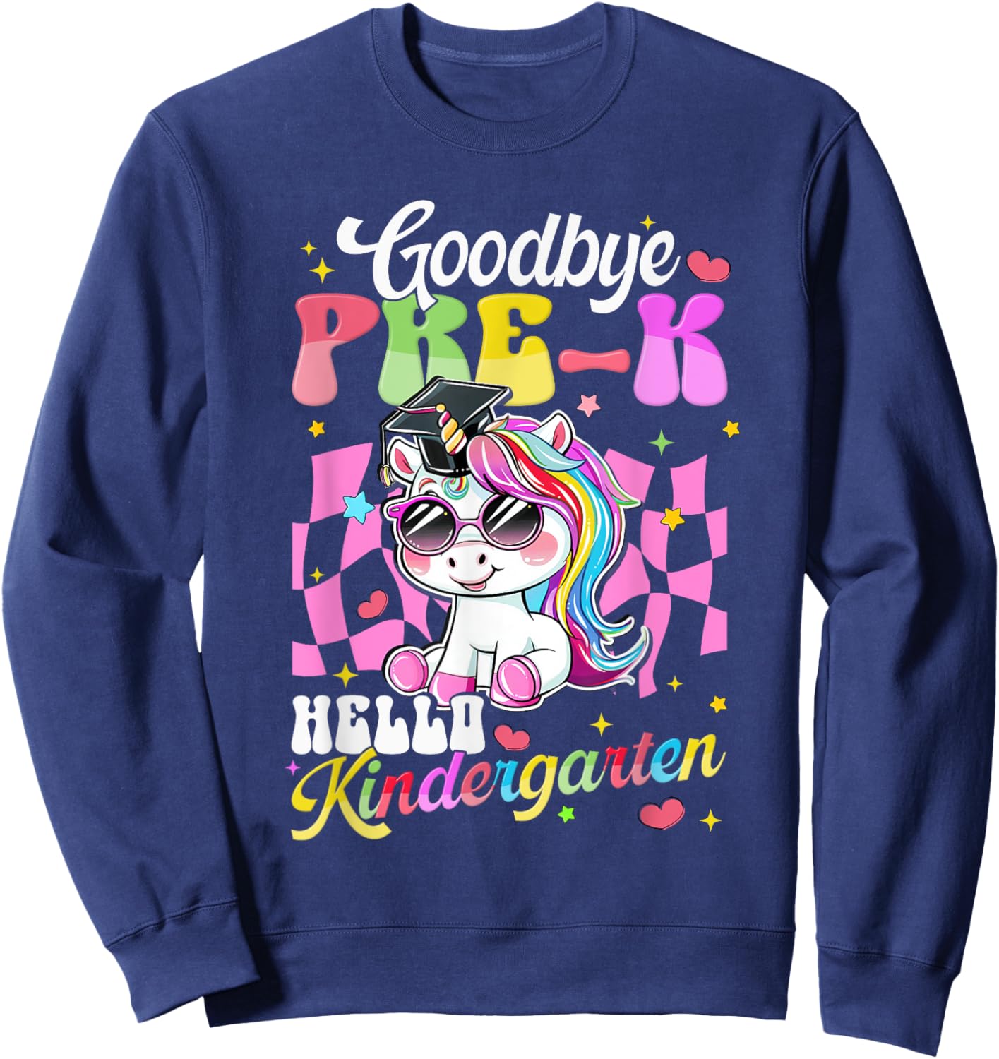 Girls Pre-K Graduation Cute Unicorn Preschool Graduate 2025 Sweatshirt - Sweatshirt | Navy